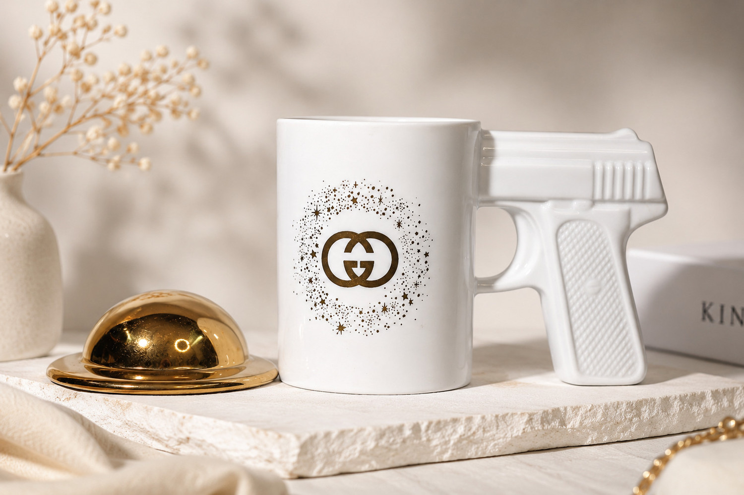 Image of Roy Creation Premium Ceramic Coffee with Gun Handle Ceramic Coffee Mug