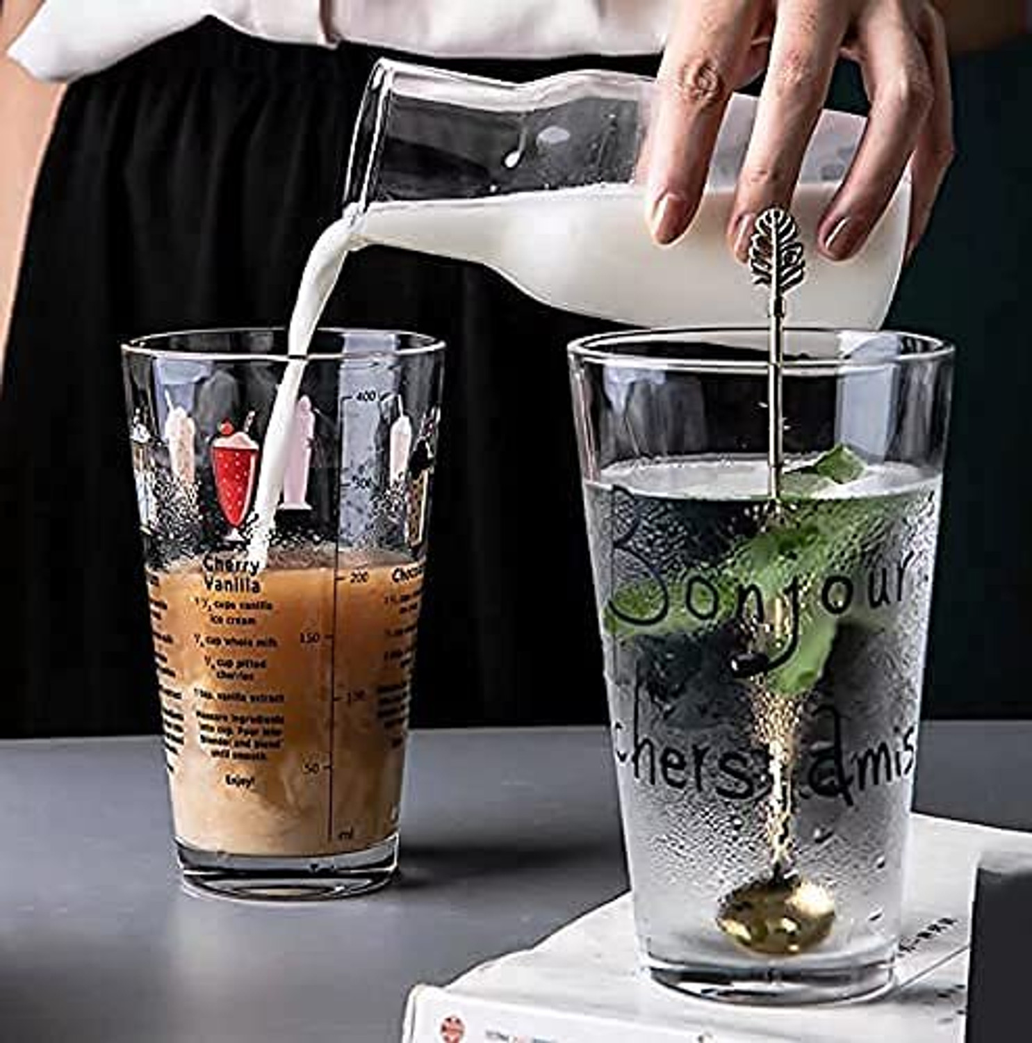 Image of EMAILYA RETAILS Printed Milk Glass Sipper Jar with Silicone Straw and Lid 1 PC 300ML Glass Glass Coffee Mug