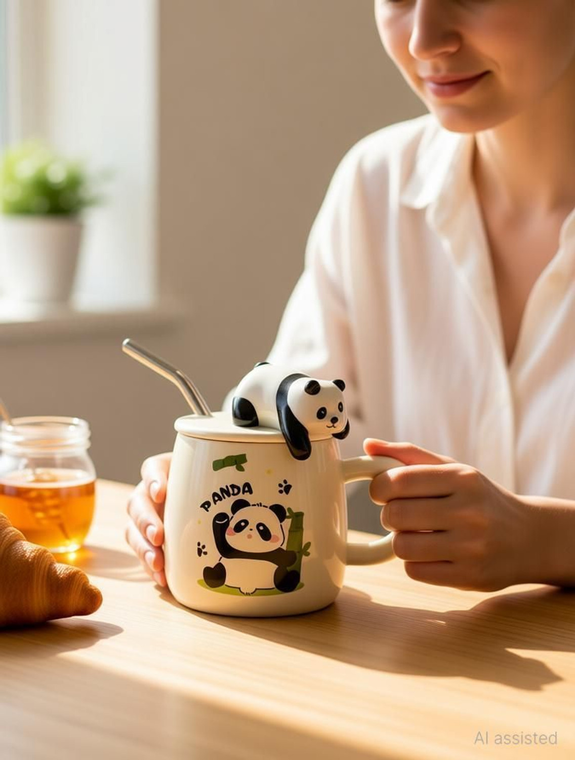 Image of JEKEMI Panda Ceramic Coffee Mug