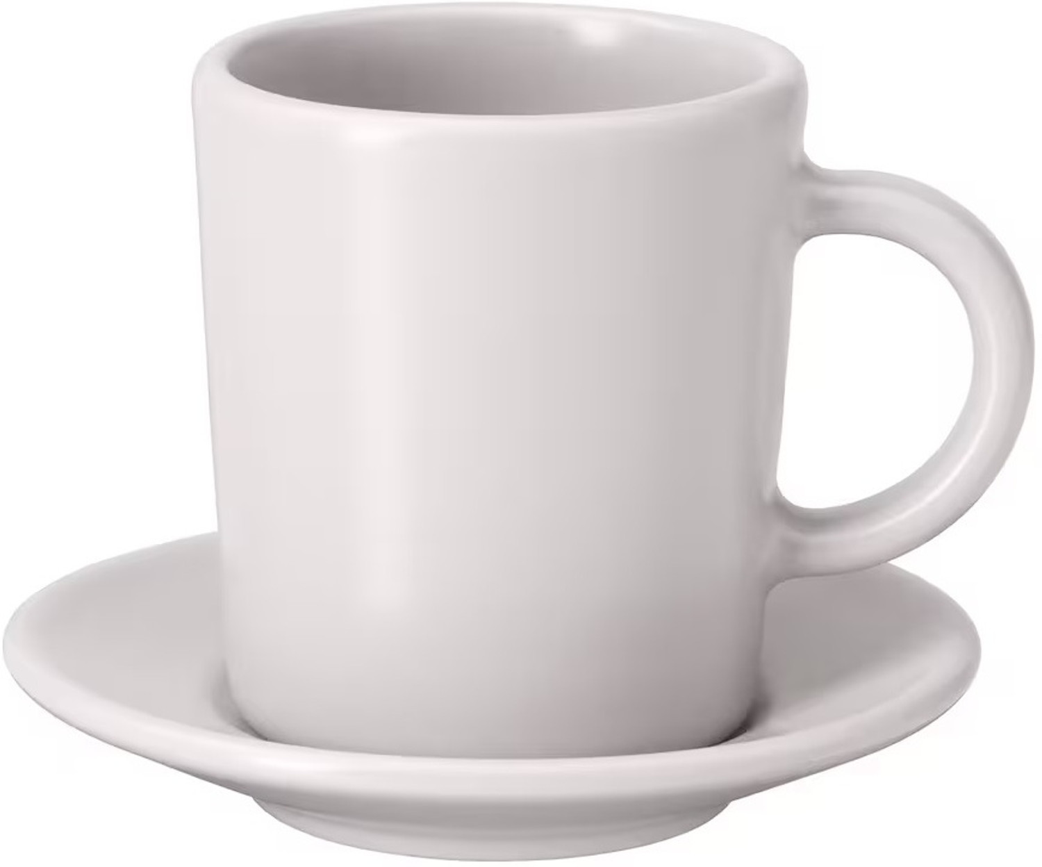 Image of IKEA Espresso cup and saucer, beige, 9 cl (3 oz) Glass Coffee Mug