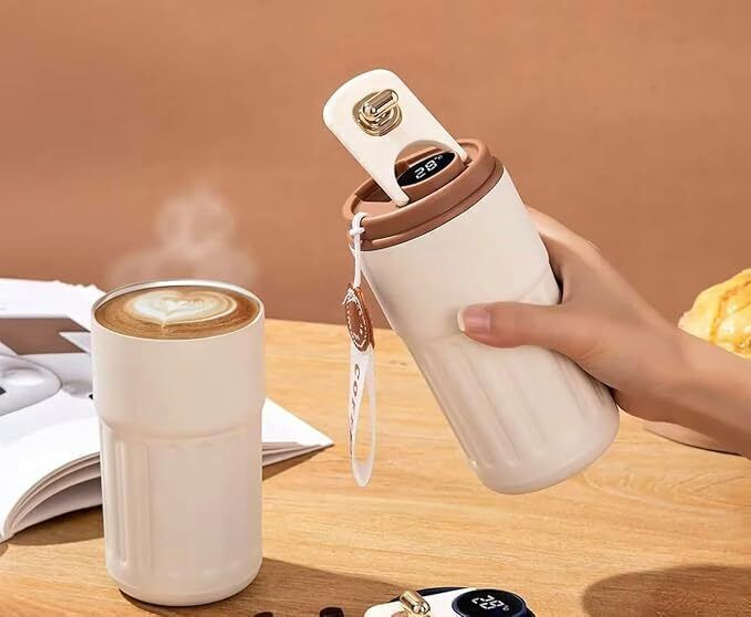 Image of Worldwise Fancy Stainless Steel With Smart Temperature Display Stainless Steel Coffee Mug