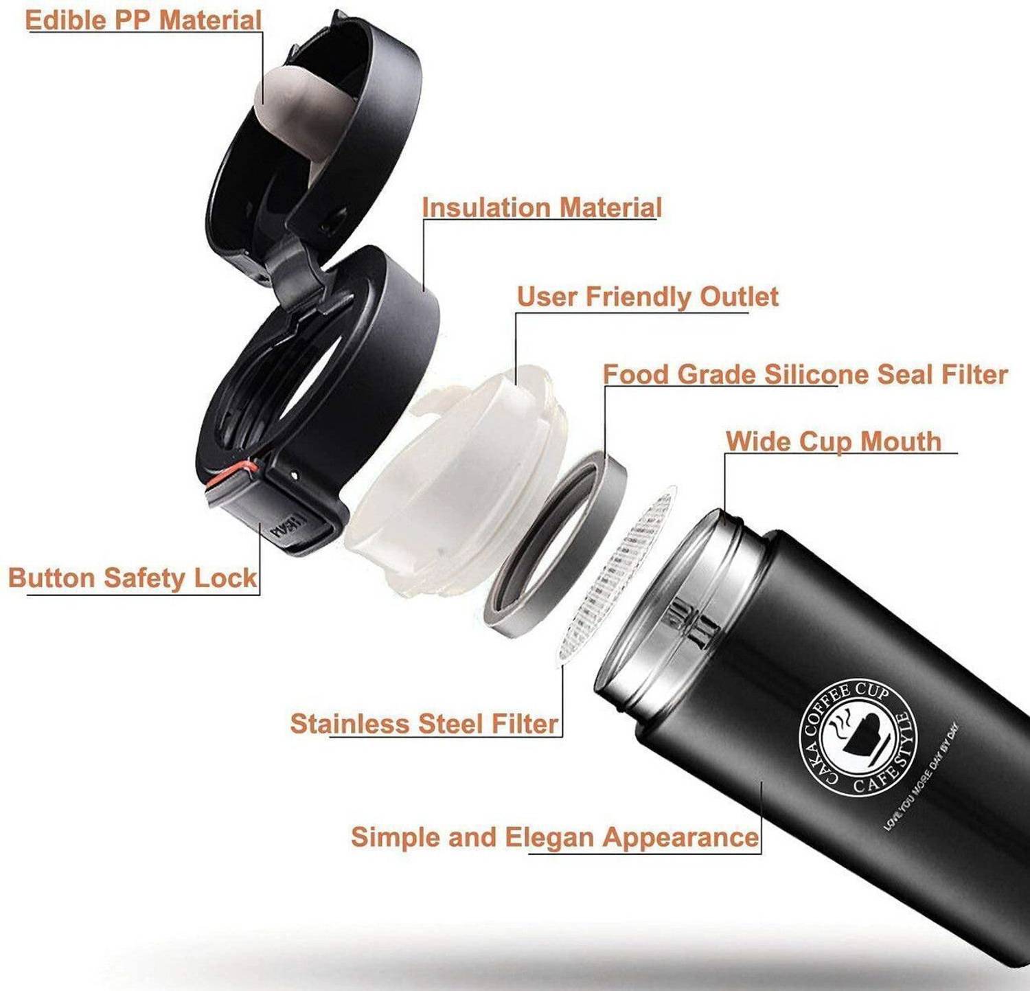 VAXILLO Vacuum Insulated Thermos Flask Stainless Steel - Image 4