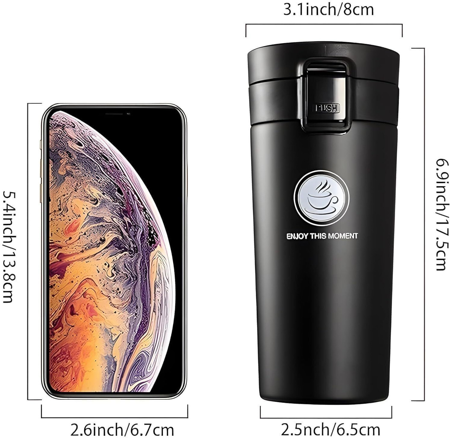 Image of Novo Insulated Coffee Travel with Leakproof Lid, Thermal Stainless Steel Tumbler