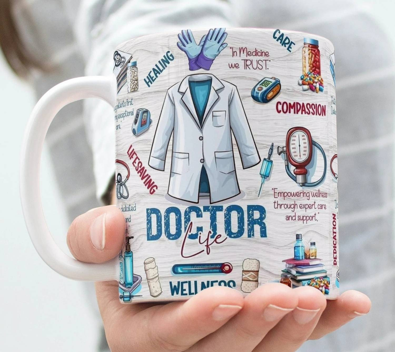 AVISTRA Gift for Doctors, Nurses & Healthcare Professionals, Doctor Theme Printed Ceramic Coffee Mug