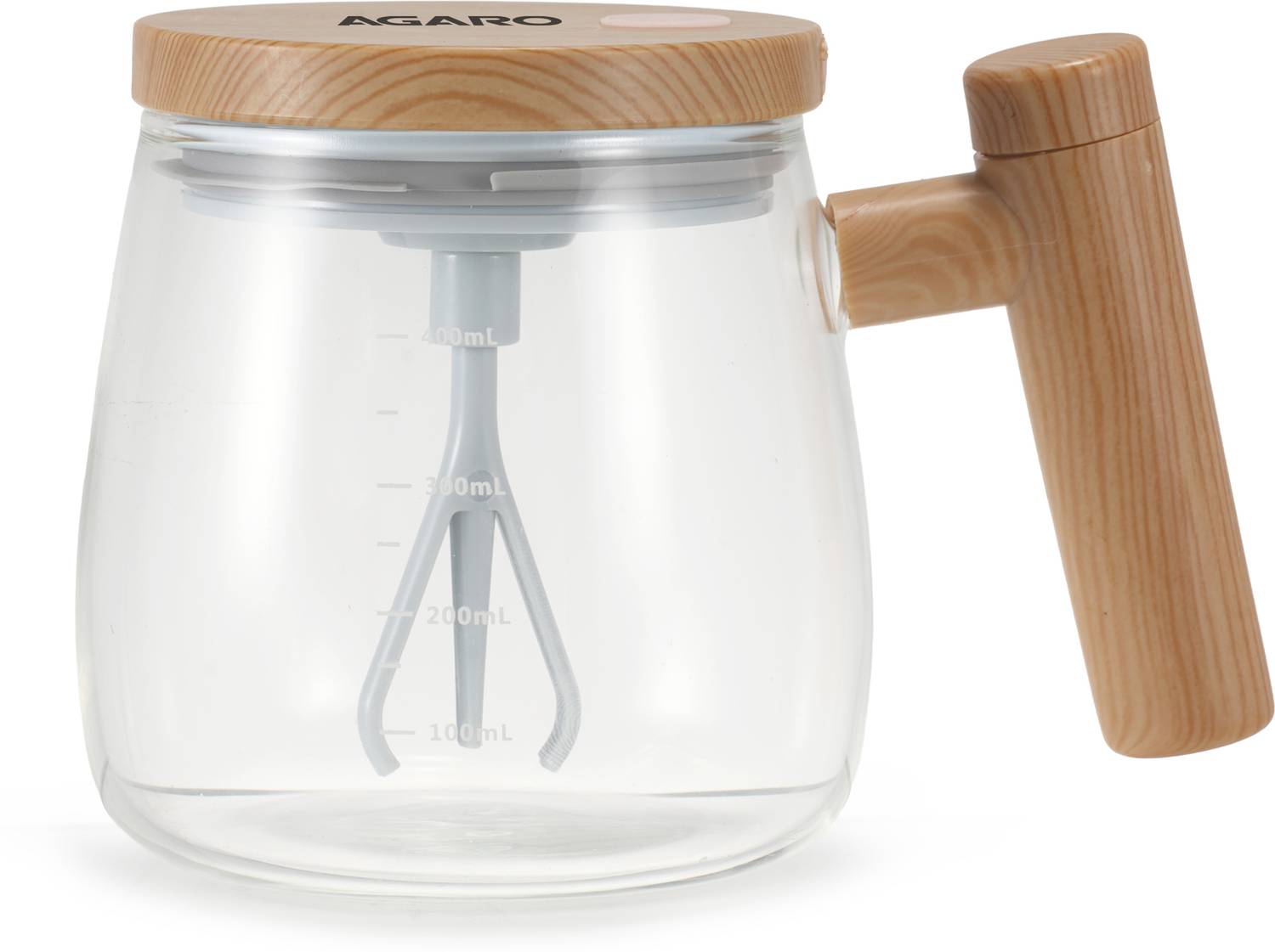 AGARO Self-Stirring Coffee 400ml – Electric Automatic Mixing Cup with Lid Glass Coffee Mug