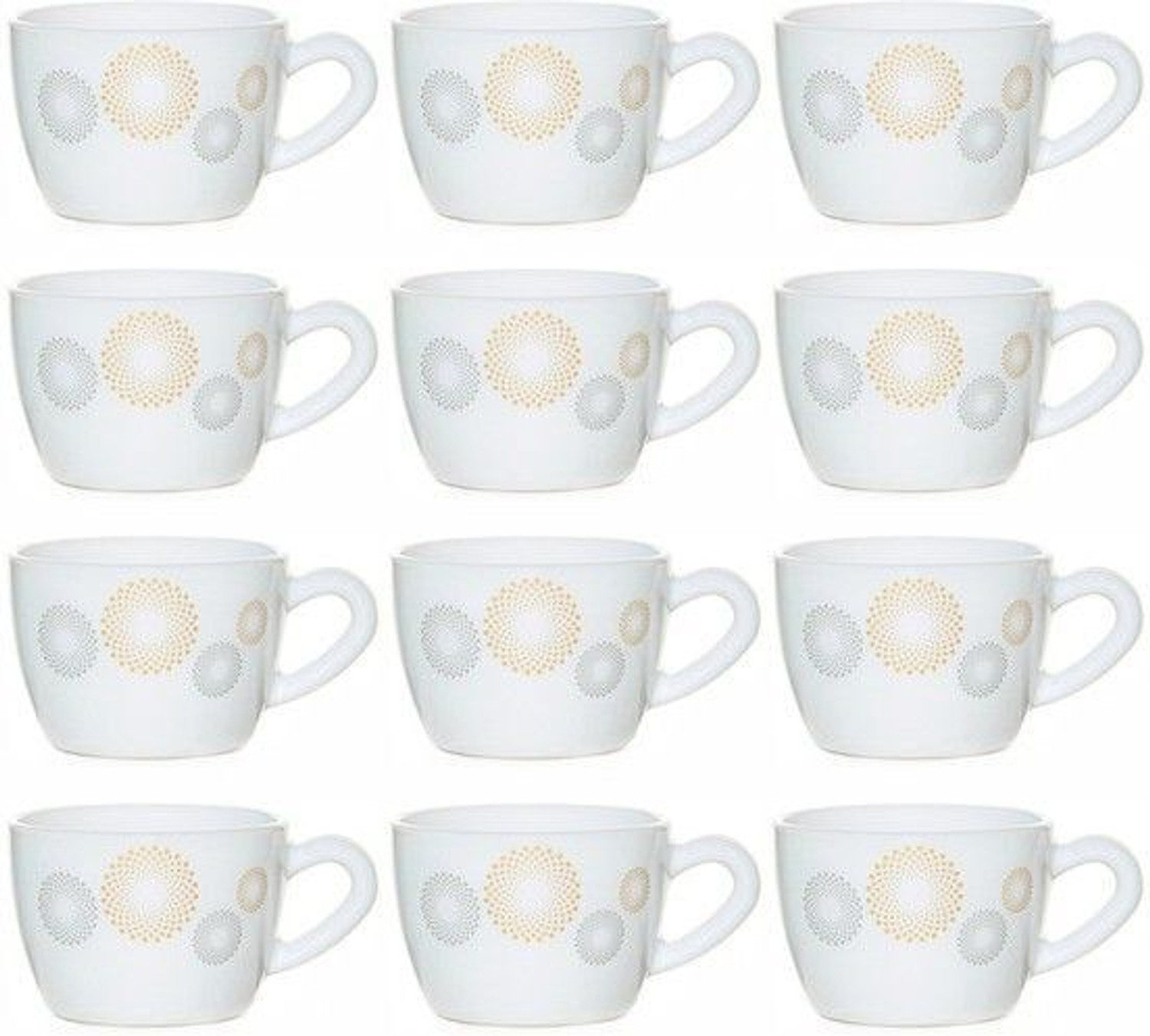 Image of cello IMPERIAL KING MEDIUM CRAZY DOTS 12 pcs Opalware Coffee Mug (130 ml, Pack of 12)