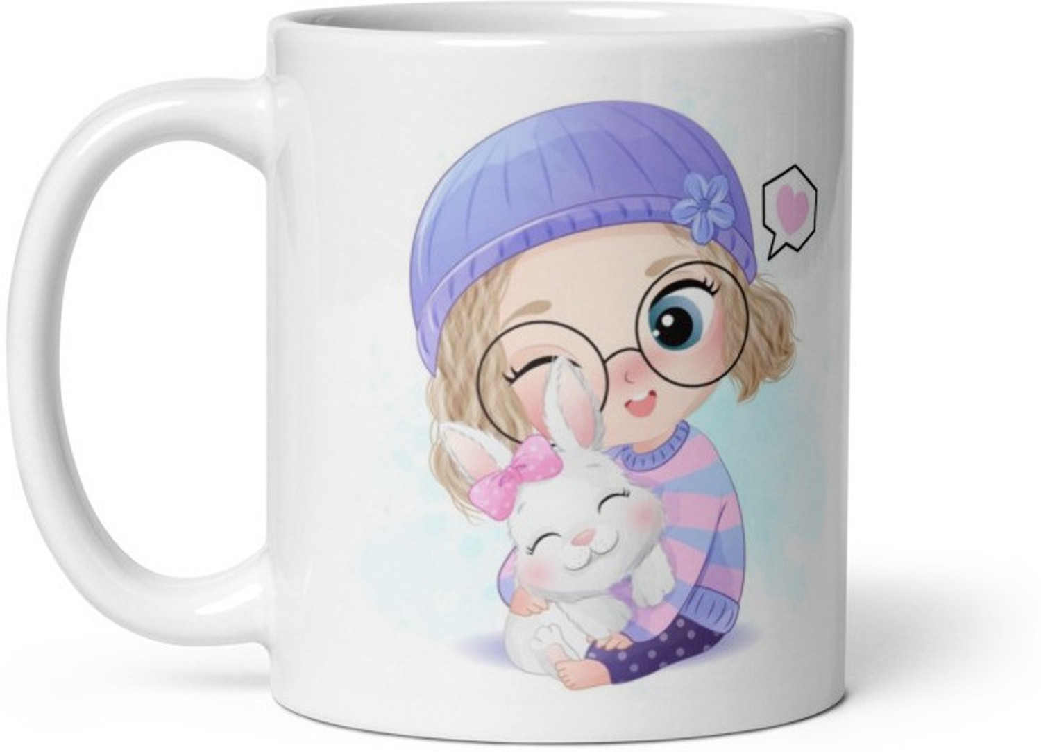 Image of creativemug Cute girl & cat ,ceramic coffee mug 11oz (325ml) Ceramic Coffee Mug