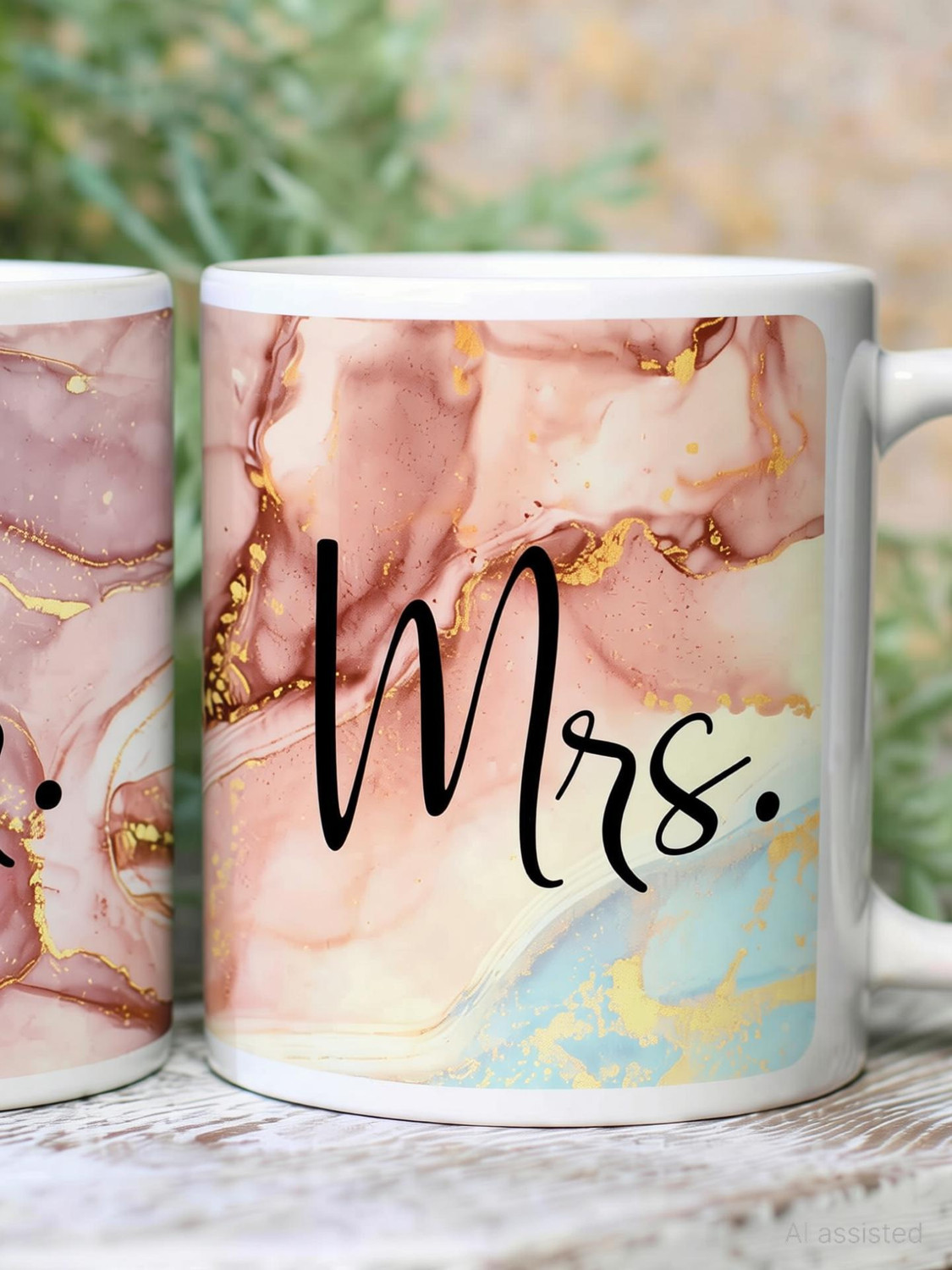 Image of THE CLICK INDIA Ceramic Mr & Mrs Coffees | Mr Mrs | Mrs and Mr |Mr and Mrs Tea Cups Ceramic Coffee Mug (330 ml, Pack of 2)
