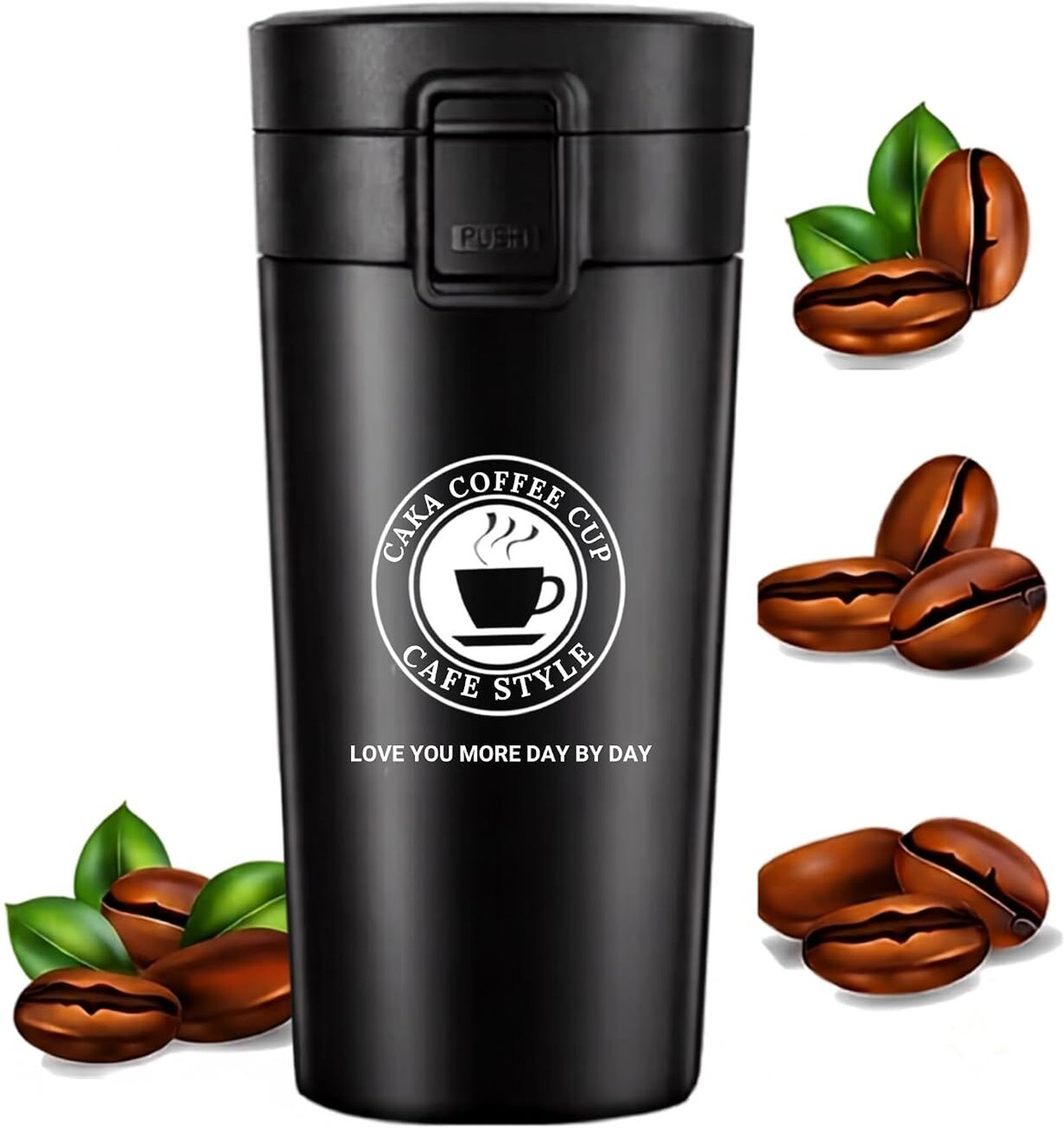 Image of VAXILLO Vacuum Insulated Thermos Flask Travel Tea and Coffee Portable Thermal Cup Stainless Steel Coffee Mug