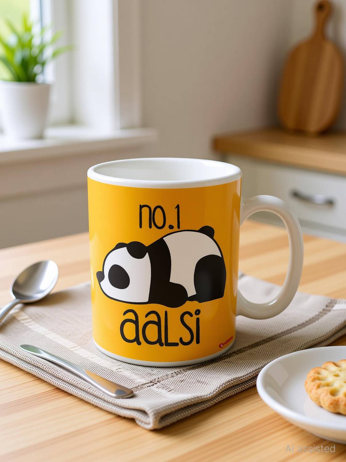 AASTHA IMAGINE AI- NO.1 AALSI PANDA WHITE PRINTED COFFE MUG Ceramic Coffee Mug