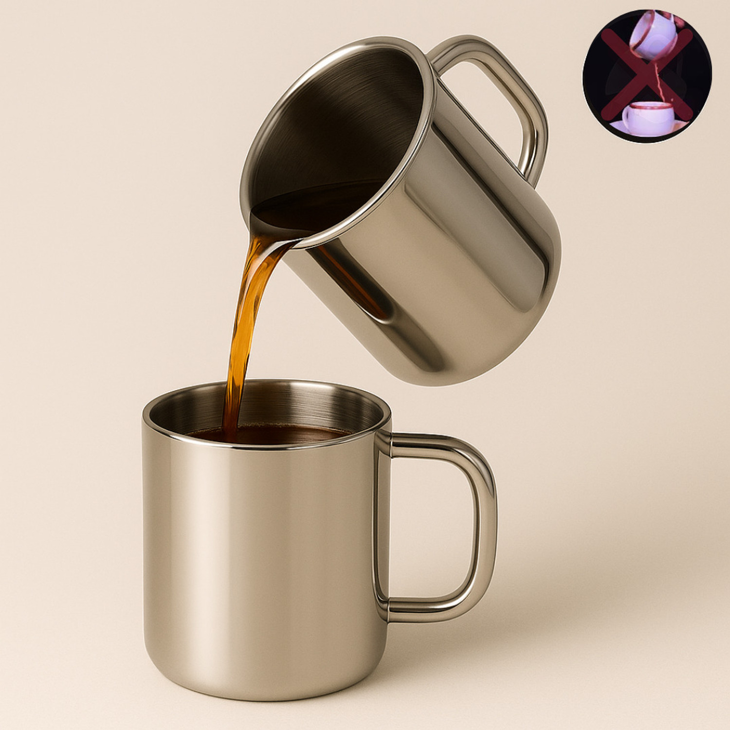 Image of Human Hydro Prime Steel Tea Cup, Rust-Free & Reusable Stainless Steel Coffee Mug