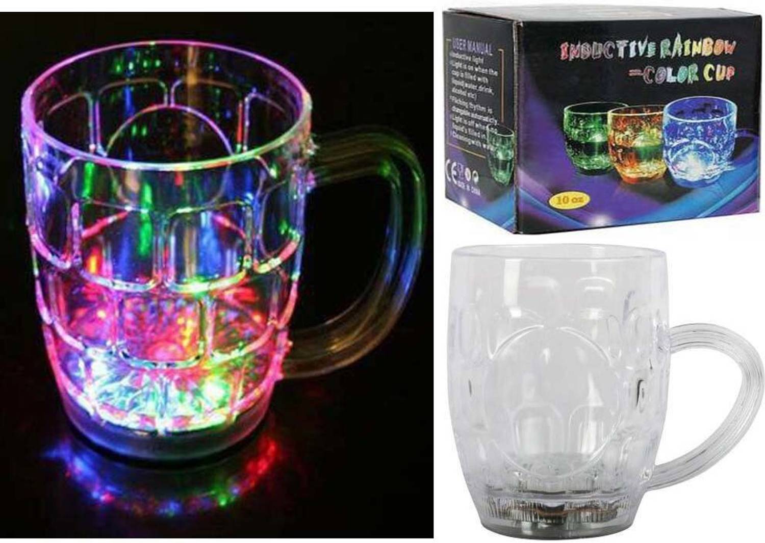 AANU L E D Light Rainbow Color/Cup Changing Flashing Light Crystal Glass With Battery For Kids Gift And Party Use Capacity 250 ml Crystal Coffee Mug