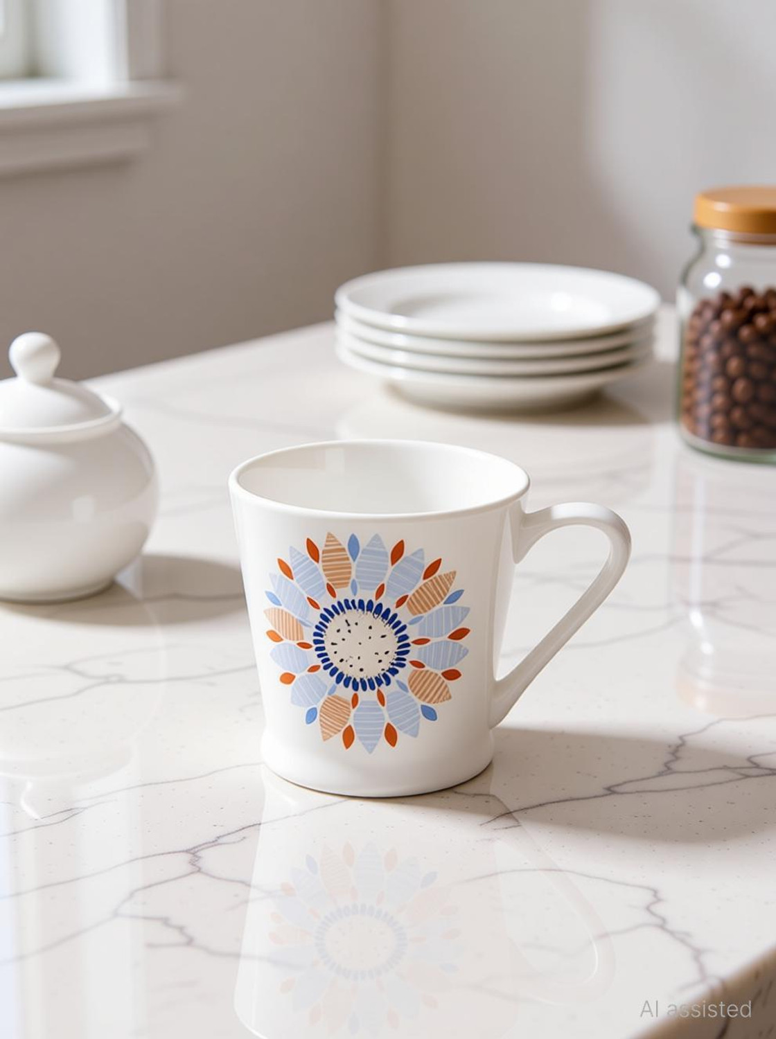 Image of UPC Exquisite Collection - Fine Bone China Ceramics Coffees Set of 6 - Premium Quality Bone China Coffee Mug