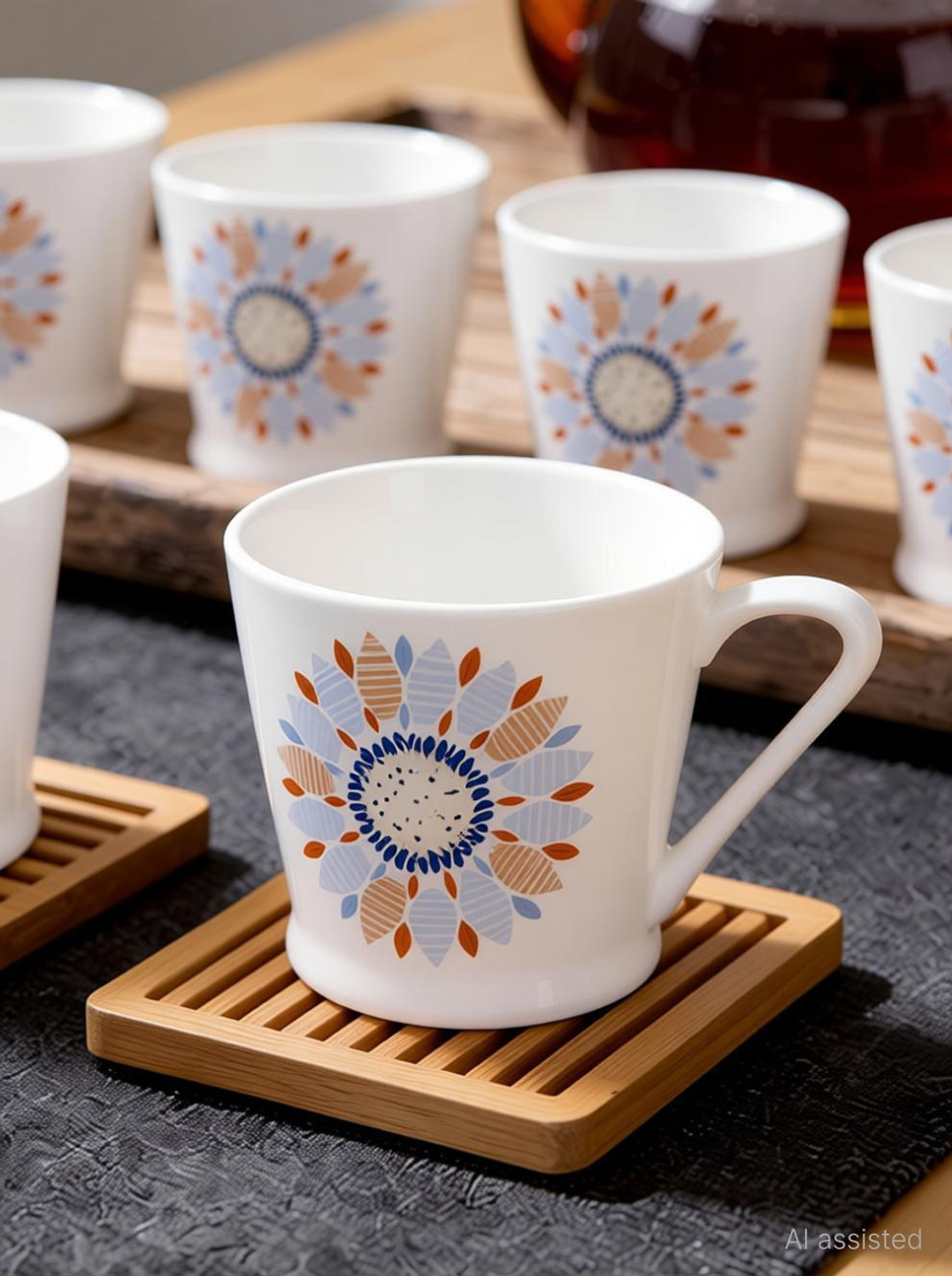 Image of UPC Exquisite Collection - Fine Bone China Ceramics Coffees Set of 6 - Premium Quality Bone China Coffee Mug