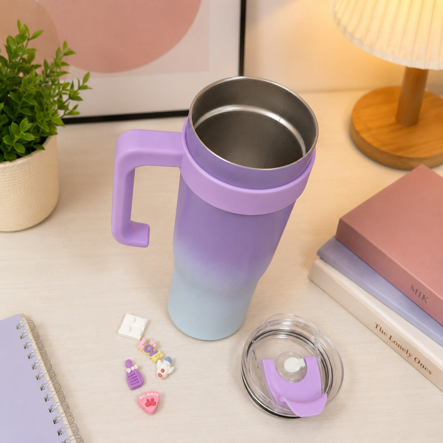 Image of ASHLER BNB Brand Double Shaded Insulated Tumbler with Stickers Stainless Steel Tumbler