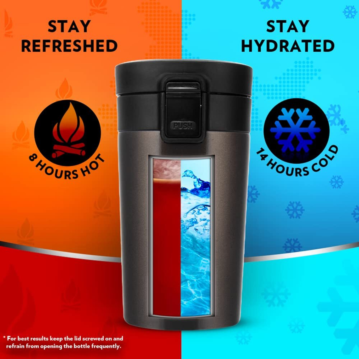 Image of BOROSIL Coffeemate Vacuum Insulated Travel Mug with Lid, 8 Hours Hot & 14 Hours Cold 300 ml Steel Flask