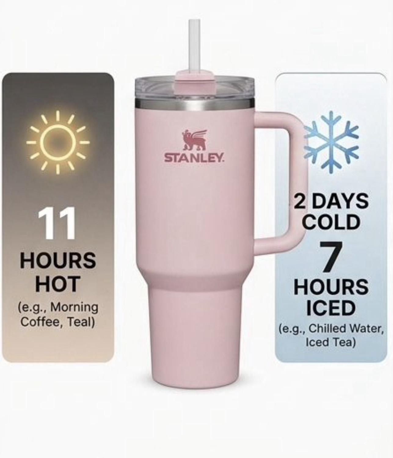 Image of Auram Origin Staanley Quencher H2.0 FlowState Tumbler - 40 oz (Soft Pink / Rose Quartz) Stainless Steel Tumbler