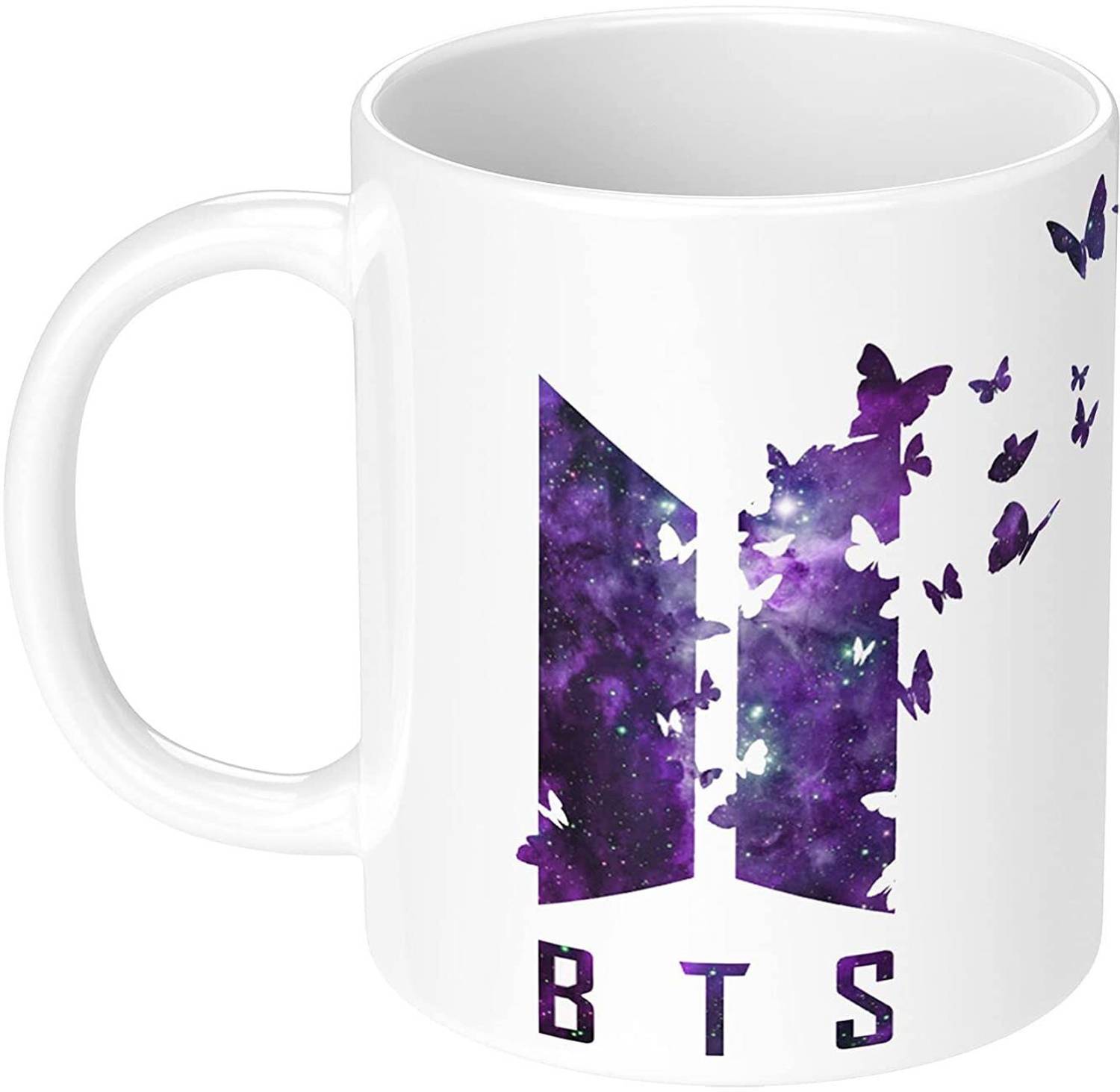 Manorath BTS White Cup Music Band V Suga J-Hope Jungkook Jin Ceramic Coffee Mug