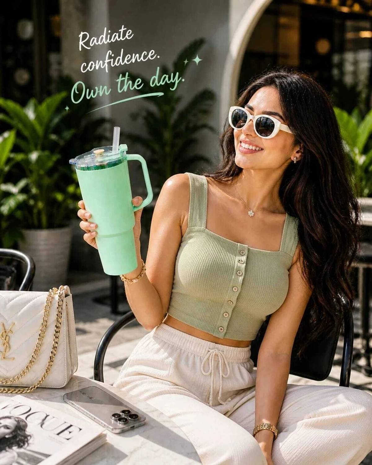 Shiv Trendy Plastic Tumbler Bottle with Lid & Straw - Image 3