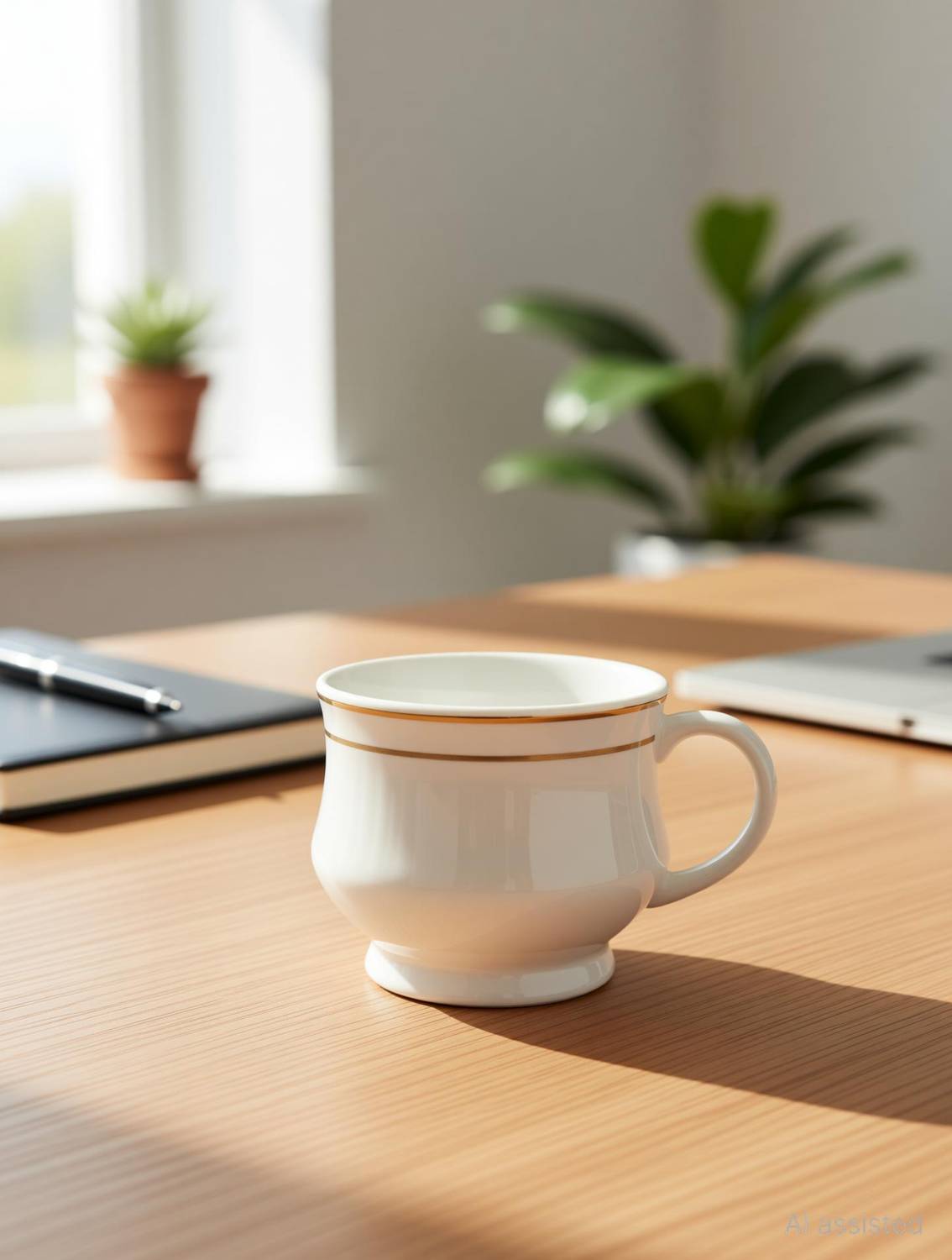 CandCraft White Gold Line Tea Cups Set of 6|Coffees for Home Office (White, Cup Set) Ceramic Coffee Mug