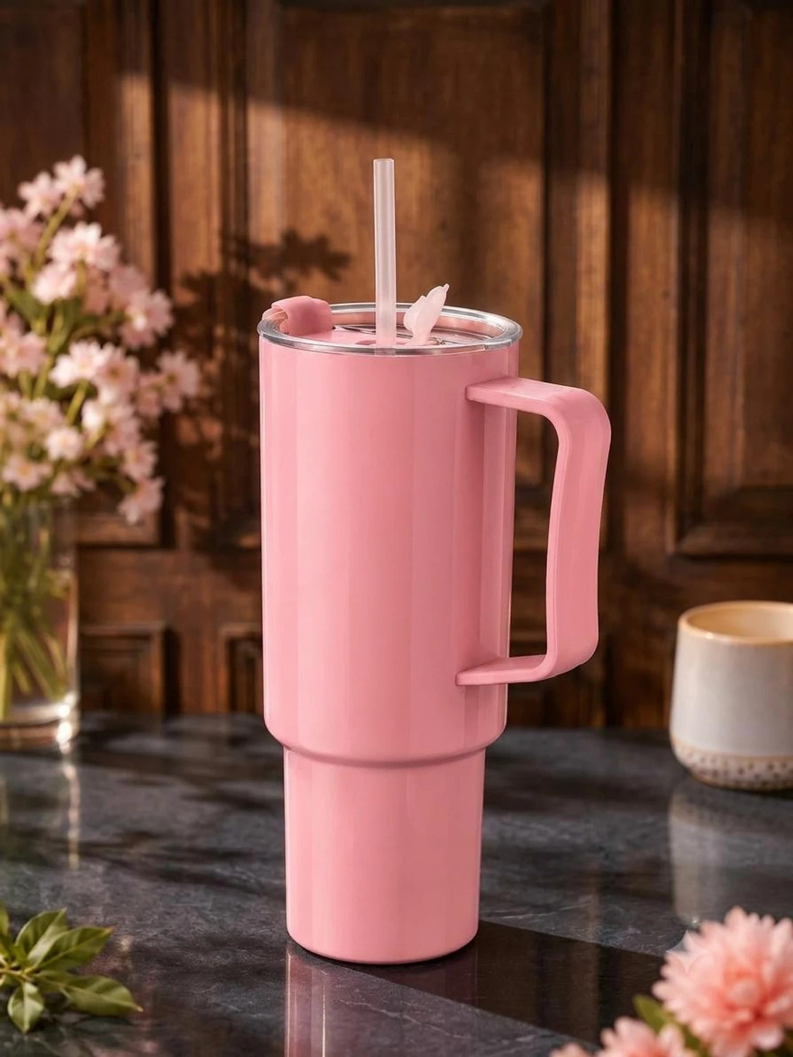 Image of TOONY 1200 ML Primium TUMBLER with Spill Resist Lid, Handle & Reusable Straw Plastic Tumbler