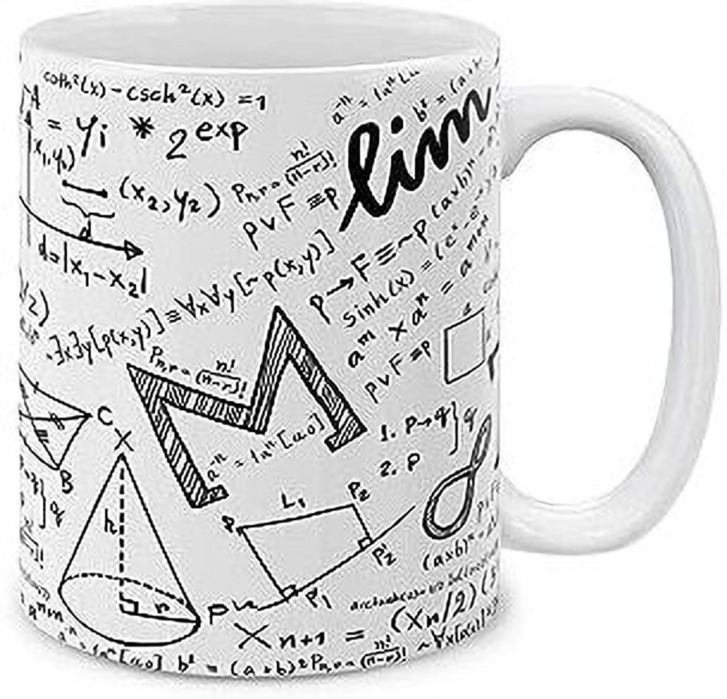AASTHA IMAGINE Math Equations Whiteboard Printed White Ceramic Ceramic Coffee Mug