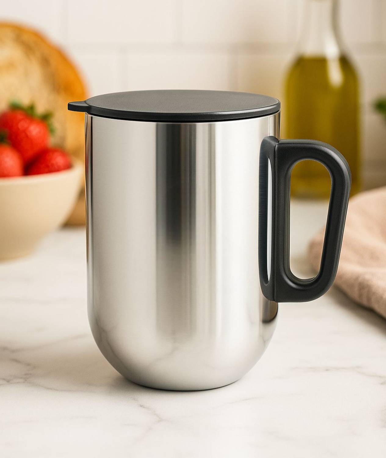 ATROCK Stainless Steel Insulateds with Lid | Vacuum Insulated Coffee 1 Stainless Steel Coffee Mug