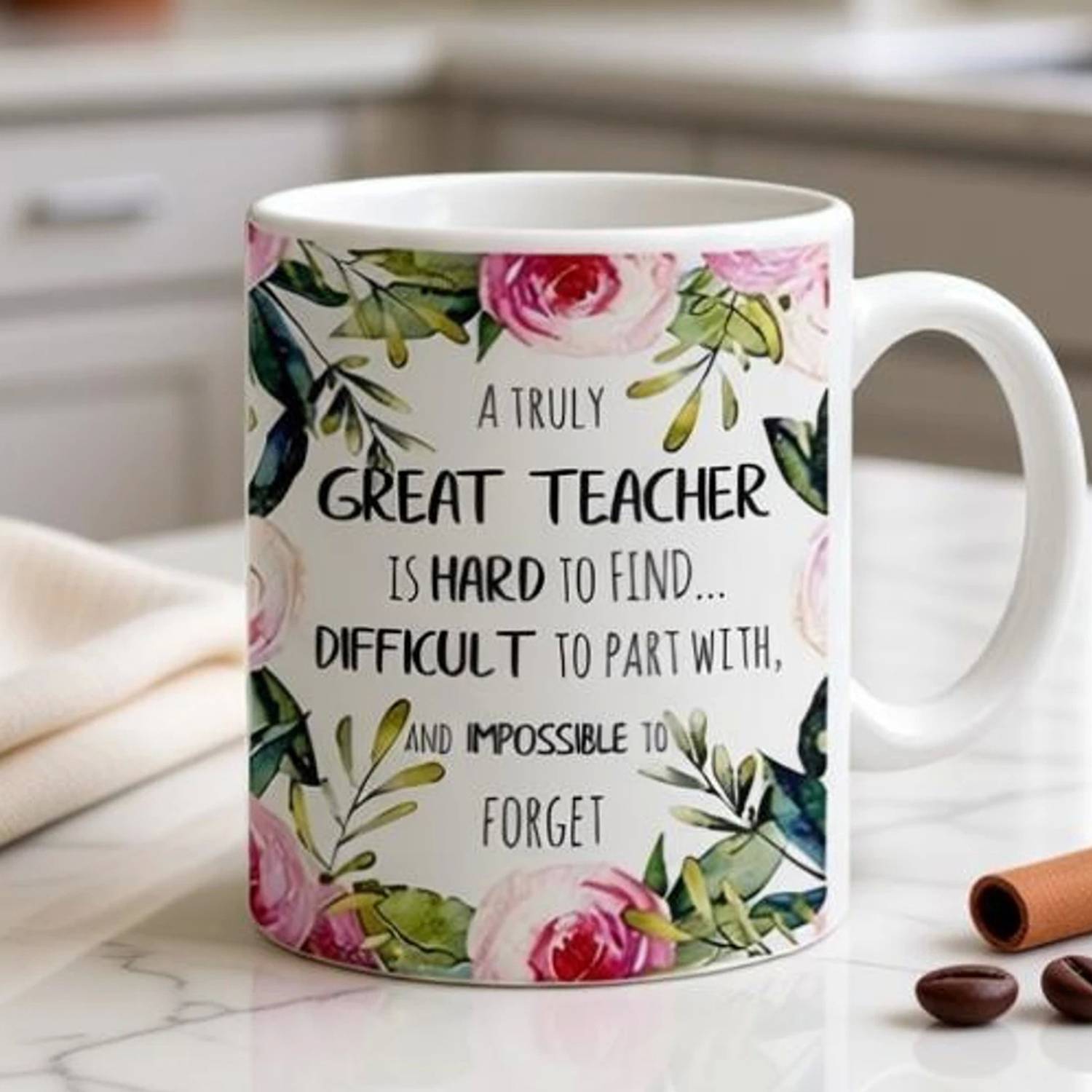 AASTHA IMAGINE A Truly Great Teacher is Hard to Find & Impossible to Forget Printed Ceramic Ceramic Coffee Mug