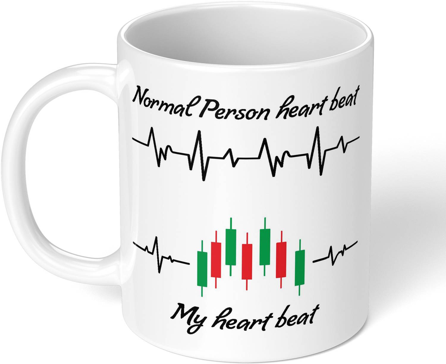 Akipi Normal Person heart beat My heart beat Stock Market Crypto Intraday ARM213 Ceramic Coffee Mug