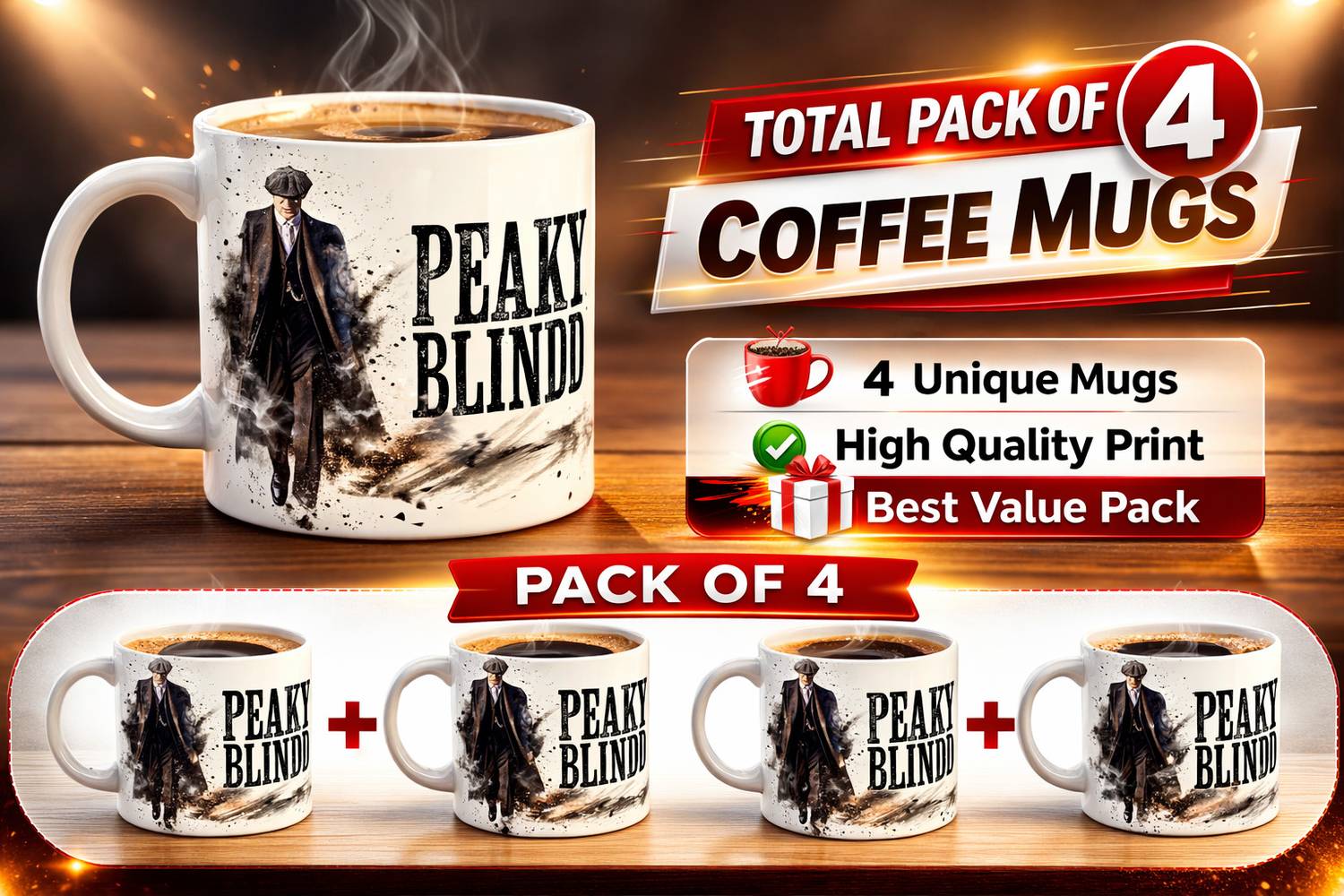 BuyAmaze etflix Peaky Blinders Series Thomas Shelby Characters Portrait Cover Theme Design Ceramic Coffee Mug