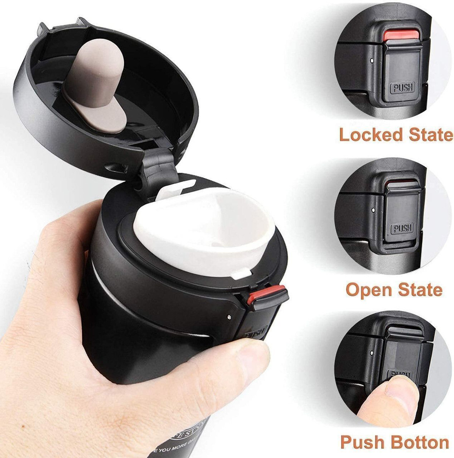 Image of VAXILLO Vacuum Insulated Thermos Flask Travel Tea and Coffee Portable Thermal Cup Stainless Steel Coffee Mug