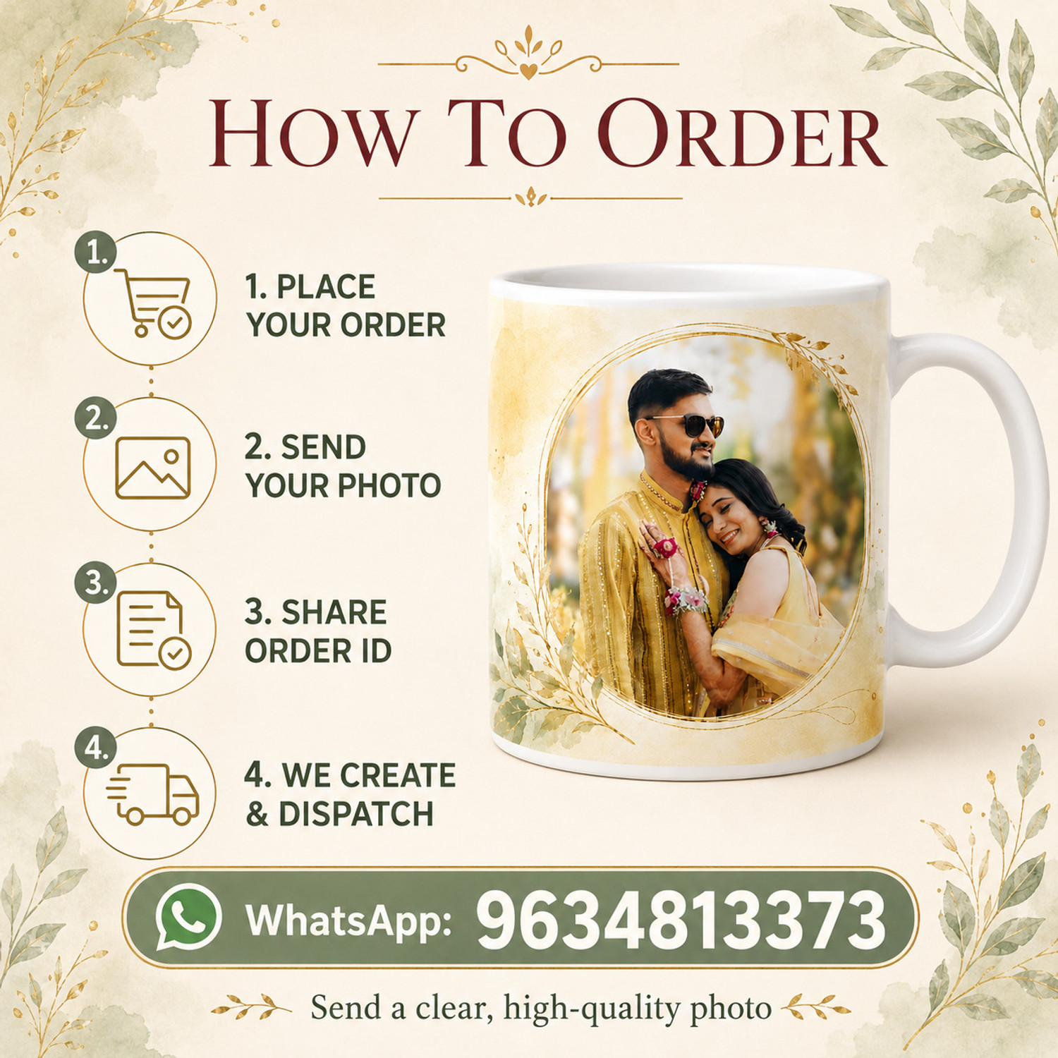 Image of Rudhransh creation Personalized Anniversary Photo for Couple Ceramic Coffee Mug