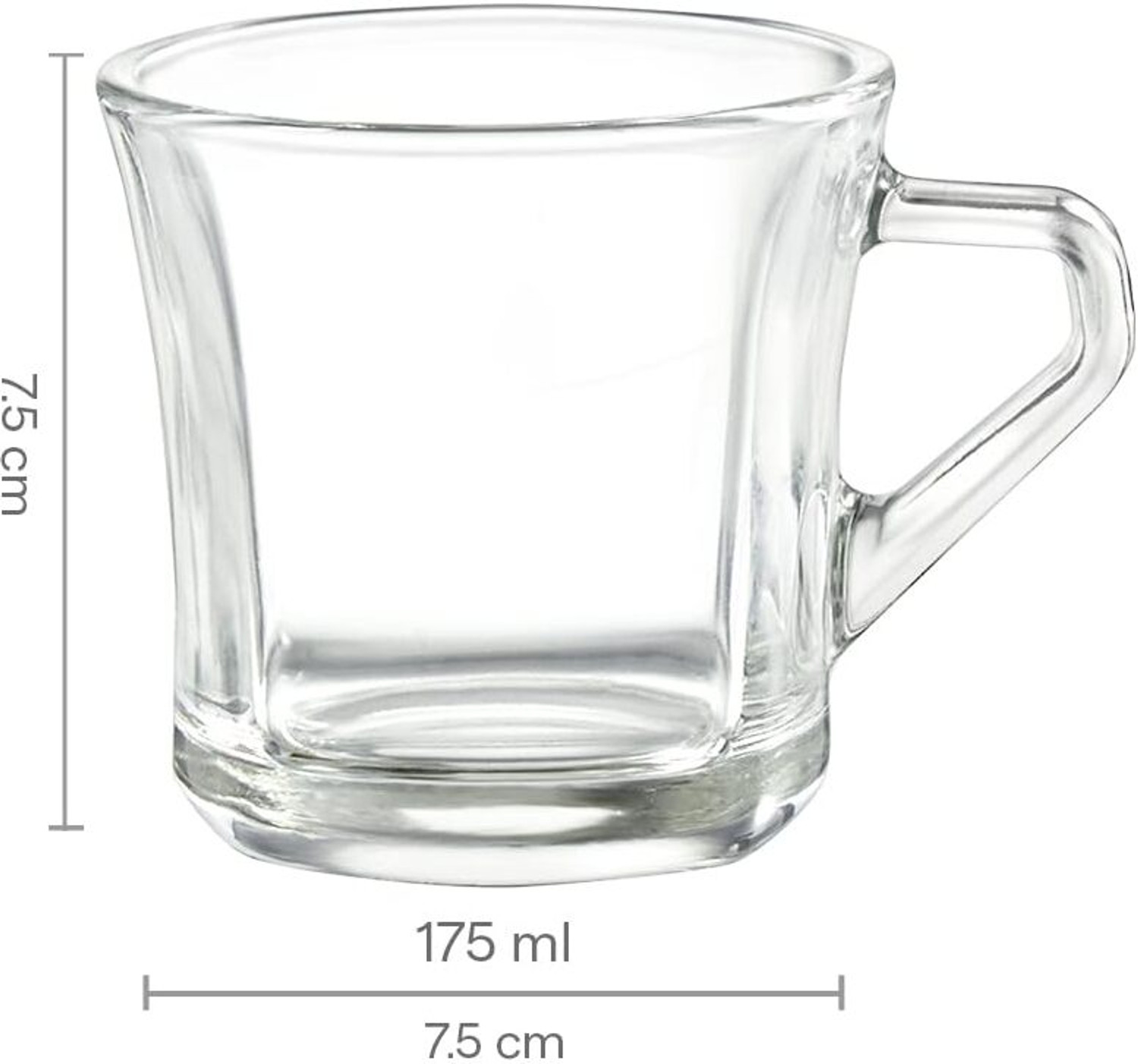 Image of BOROSIL Cyder Tea /Coffee Set, Borosilicate Tuff Glass Made in India Cup Set Glass Coffee Mug