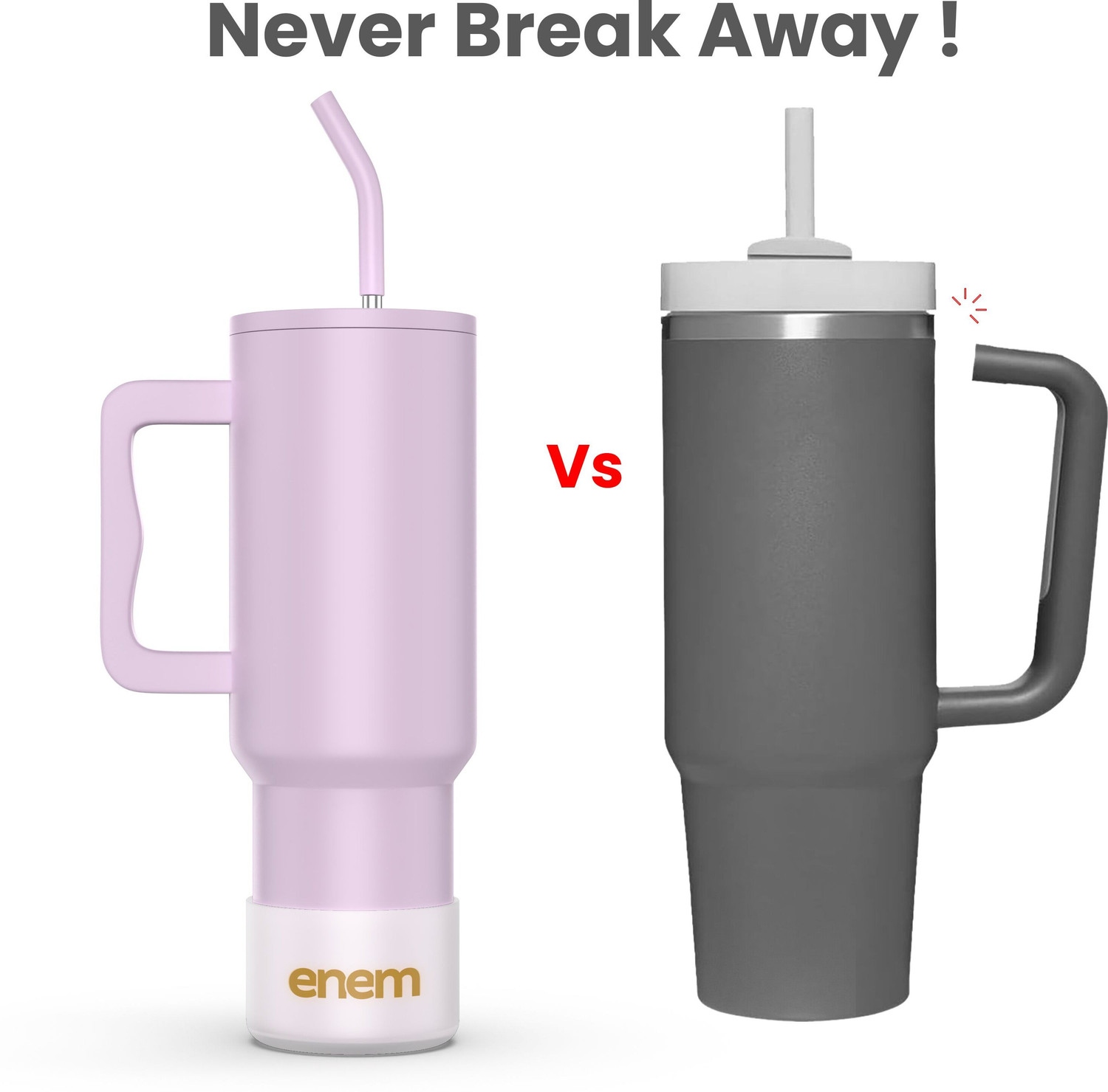 Image of Enem Vacuum Insulated Tumbler with Inbuilt Straw, Metal Ice Cube, Copper Spring Stainless Steel Tumbler