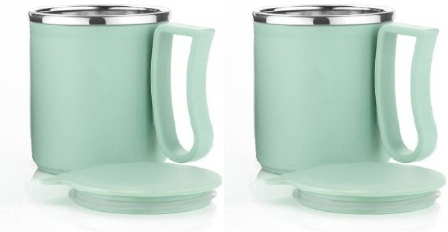 Analog Kitchenware Stainless Steel Tea/Milk/Beverage/Coffee Set Of 2 Pic - 300 ML (PISTA) Stainless Steel Coffee Mug