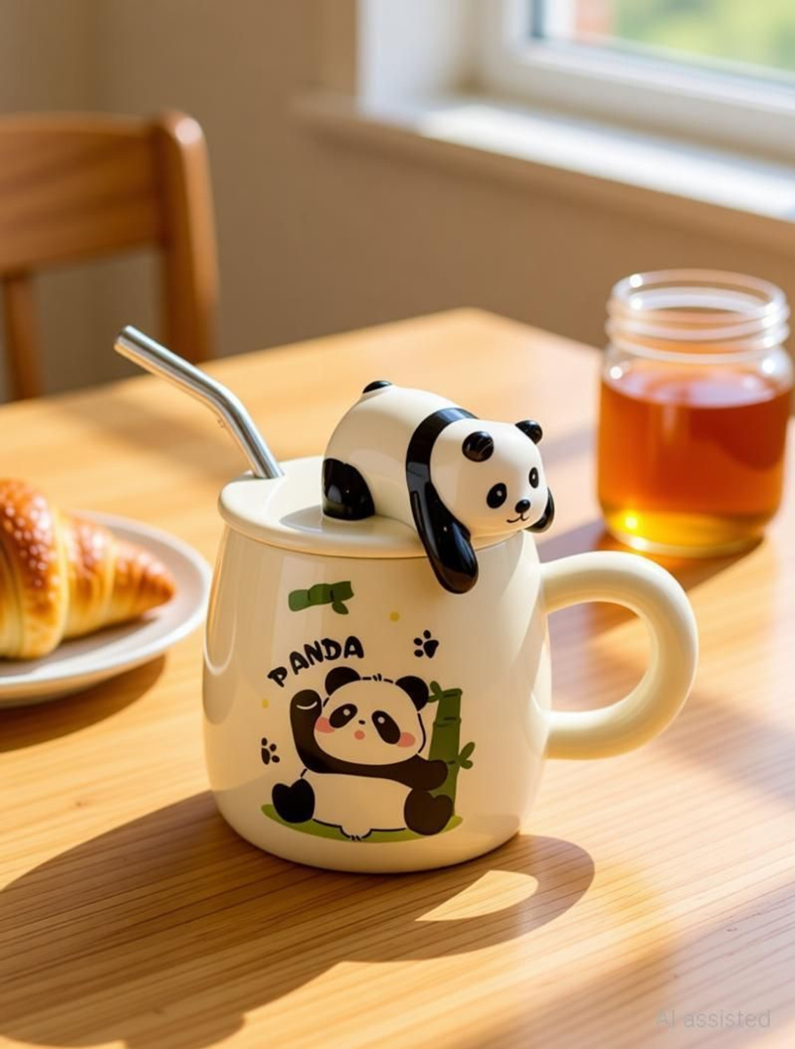 Image of JEKEMI Panda Ceramic Coffee Mug