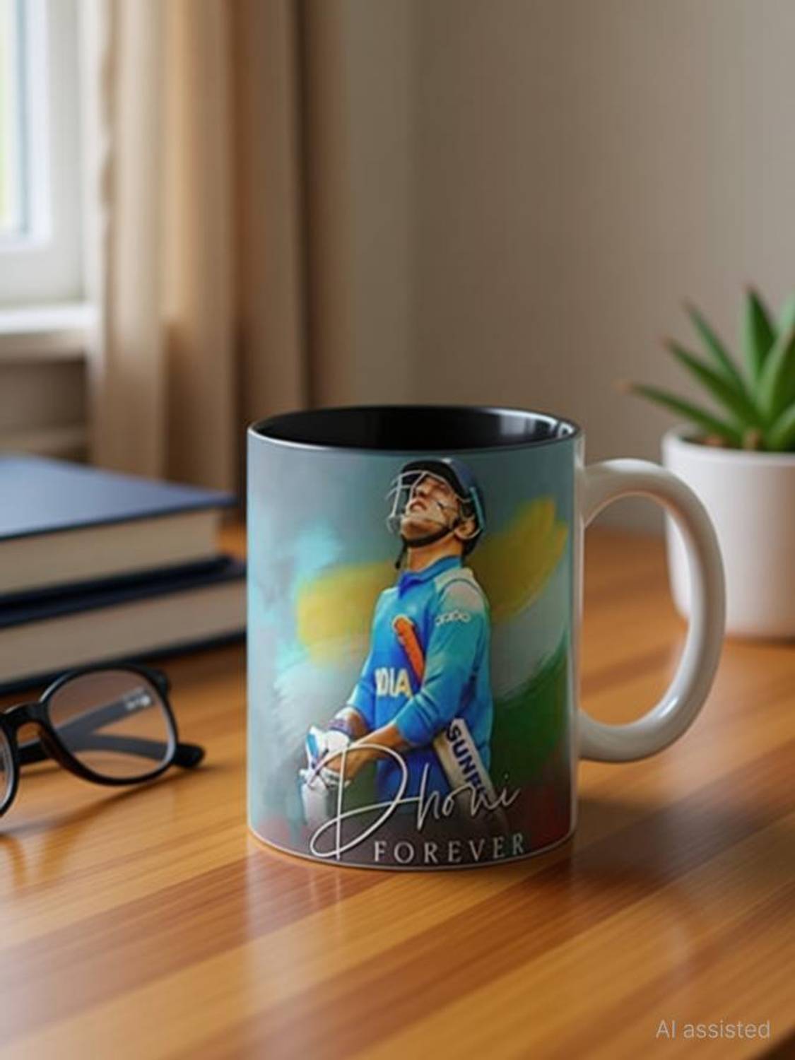 Manorath ms dhoni Print good looking white ceramic coffee mug Ceramic Coffee Mug