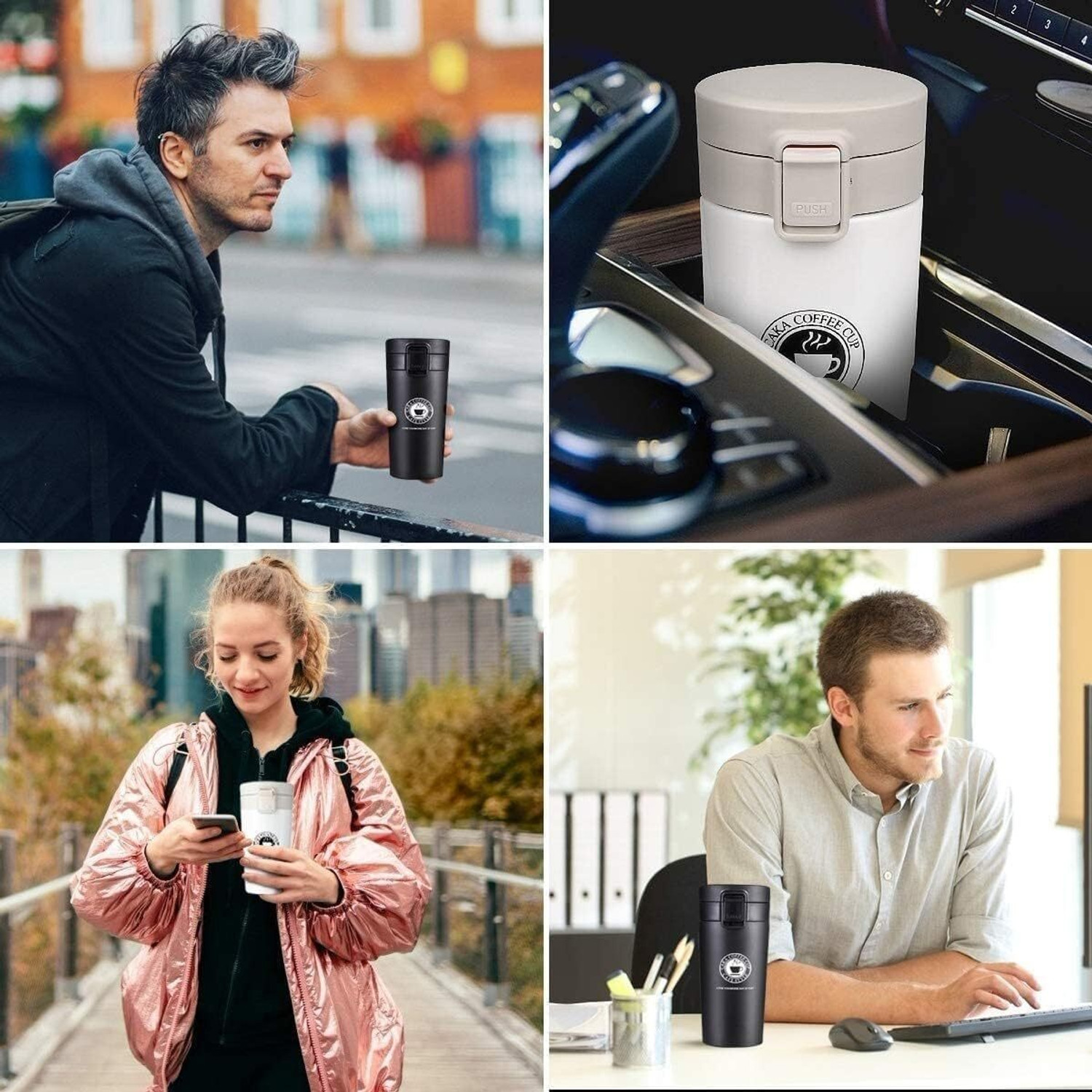 Image of RIYAHUB Stainless Steel Travel Coffee Leakproof Vacuum Insulated Cup Stainless Steel Coffee Mug