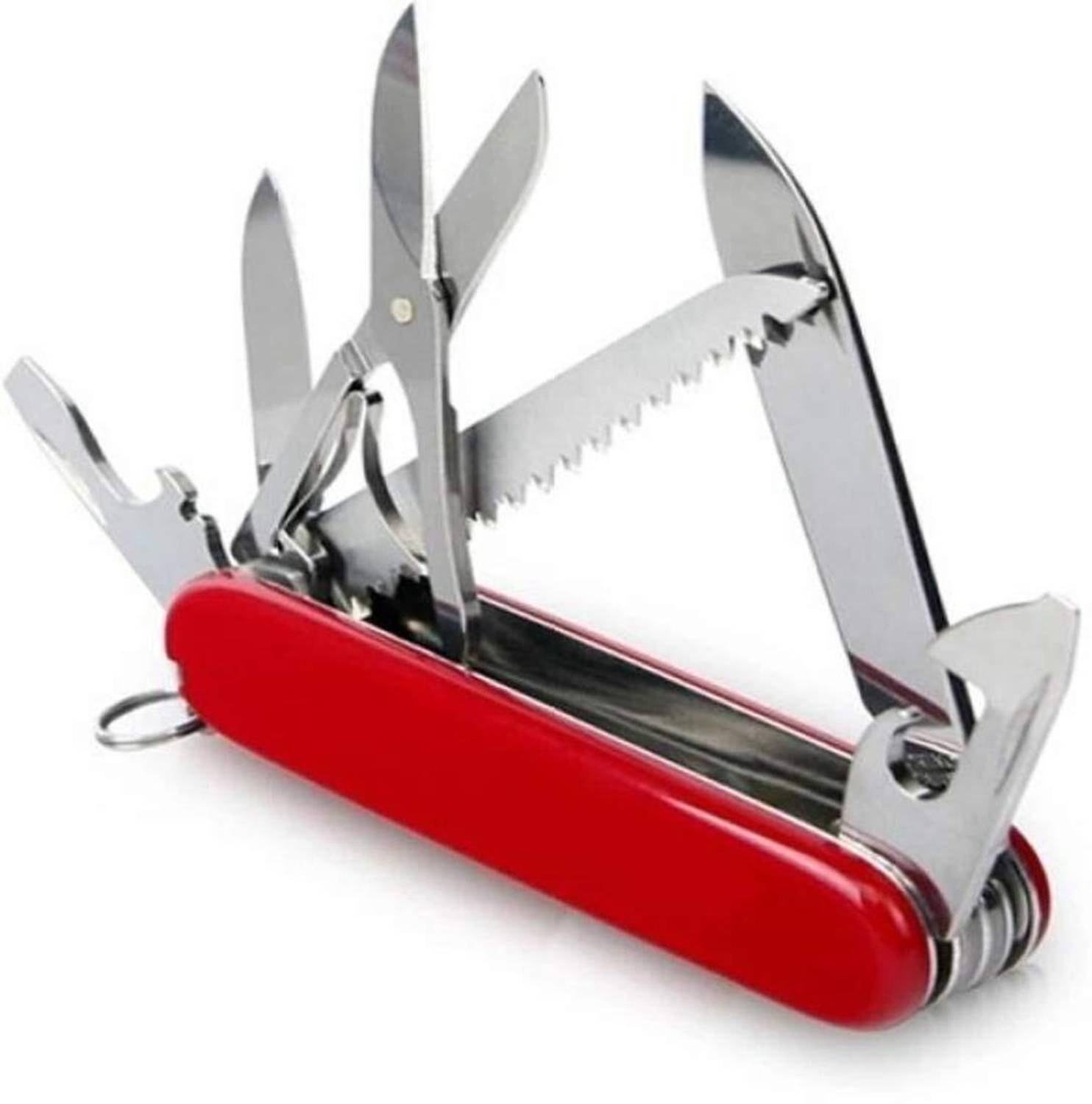 Keycraze 14-in-1 Pocket Army Swiss Knife Stainless Steel - Image 2