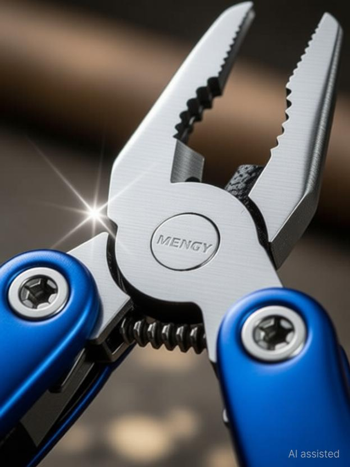 Image of MENZY Royal Blue 9 in 1 Multi Functional Pocket Carry Tools Multi Utility Plier
