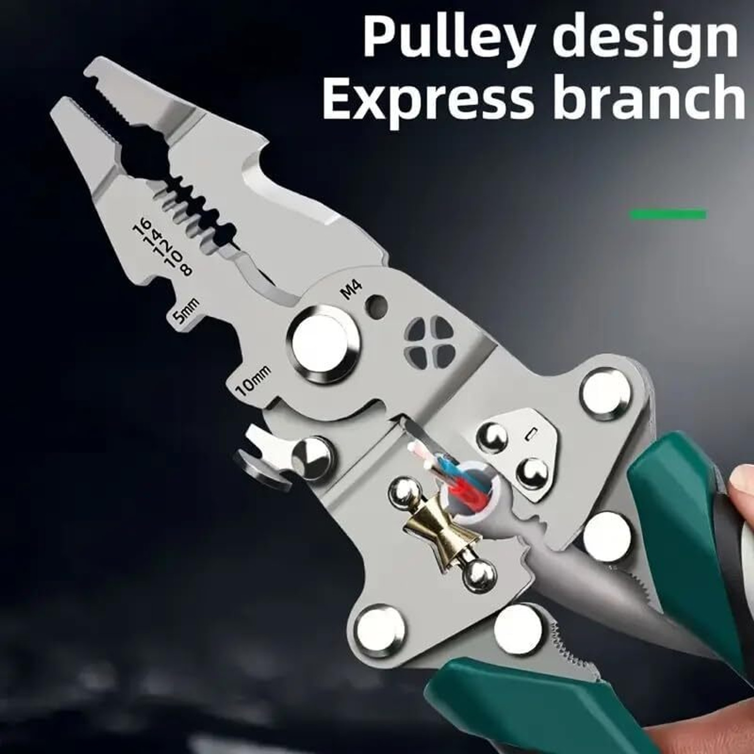 Image of Daccfy All in 1 Multifunction Stainless Steel Wire Stripper /Wire Crimping Tool Wire Cutter, Wire Crimper, Cable Stripper, Wiring Tools Multi-Function Hand Tool Wire Cutter