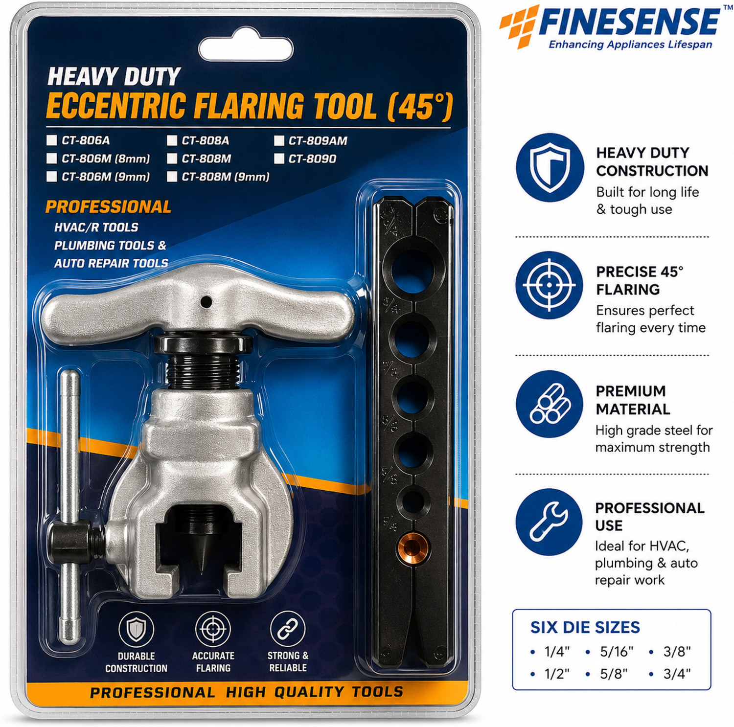 Image of Fine Sense Professional 45 Eccentric Flaring Tool with 6 Die Sizes Multi Vise Tool