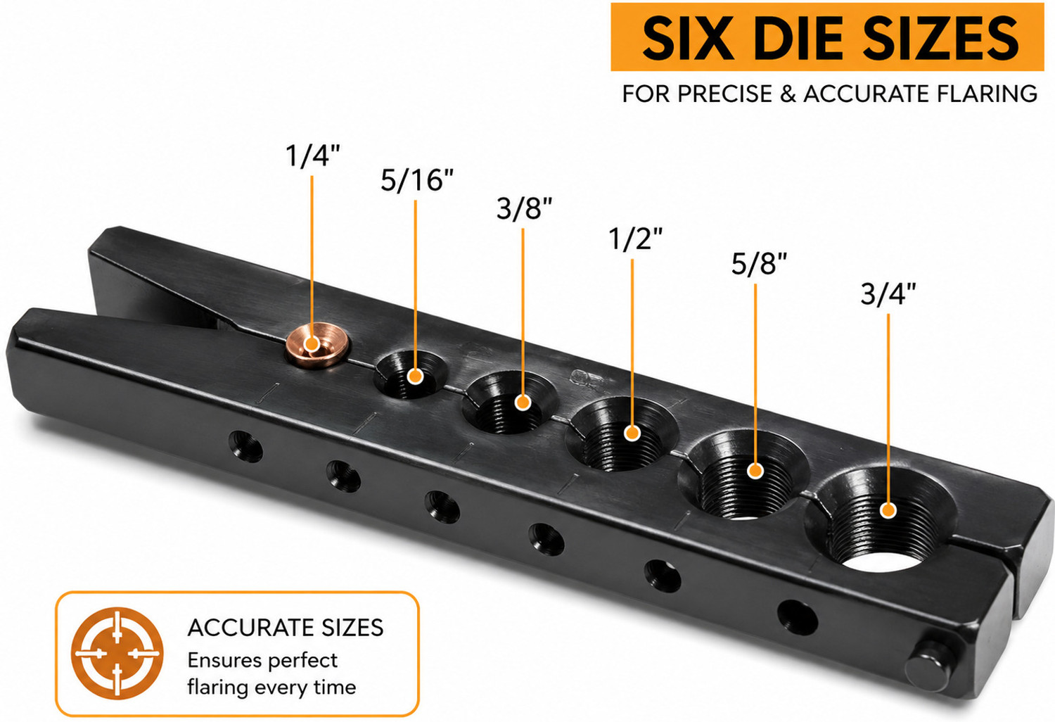 Image of Fine Sense Professional 45 Eccentric Flaring Tool with 6 Die Sizes Multi Vise Tool