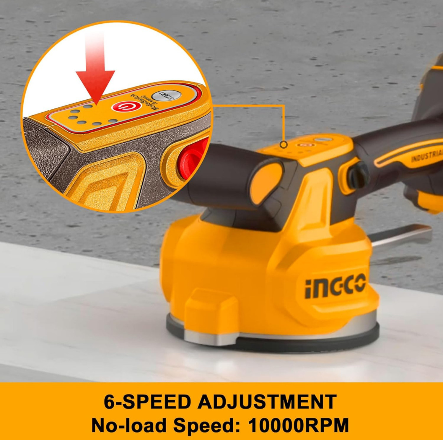 Image of INGCO CVTLI20018 Cordless Tile Vibrator, 130mm Diameter 20V 60 Kg Suction Capacity Multi Vise Tool