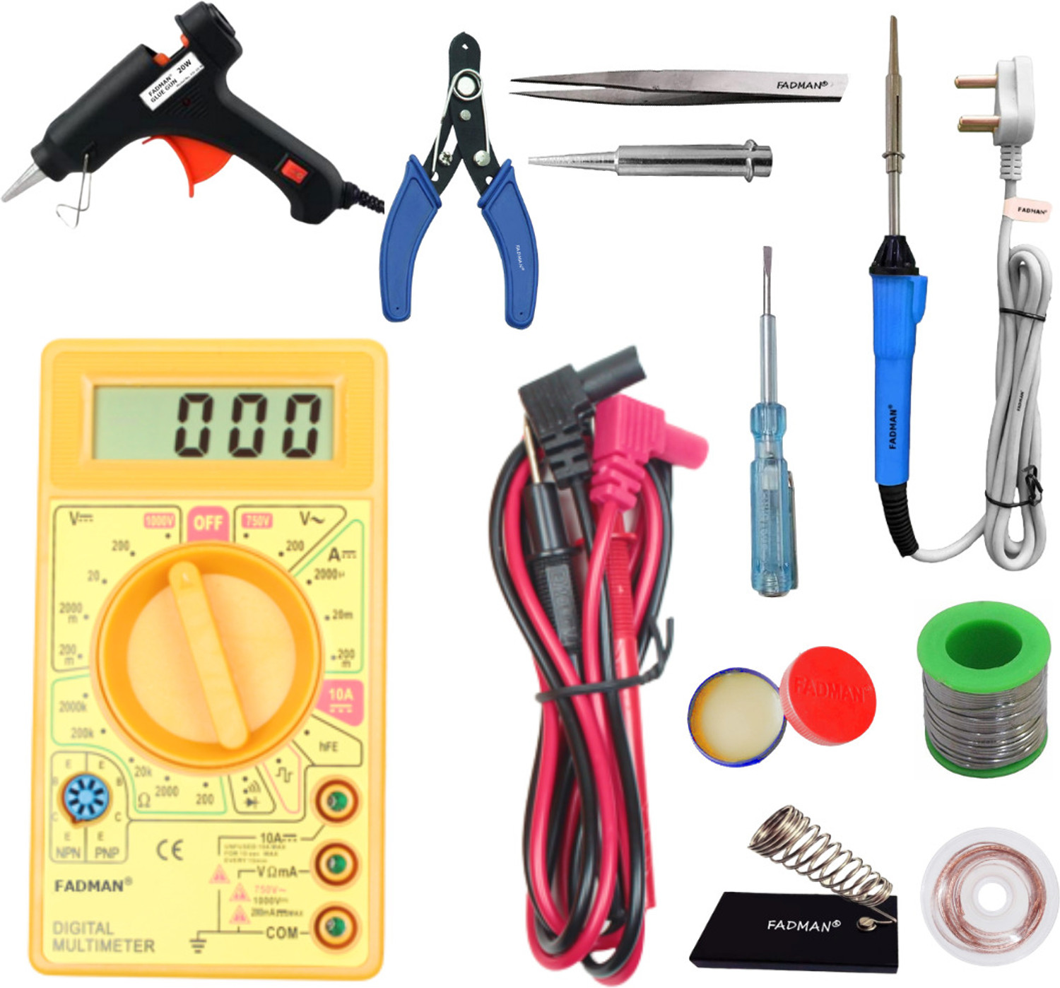 Image of FADMAN MMTGCKMLOQSHRE Multimeter & Soldering Iron Equipments Combo Pack With Digital Multimeter