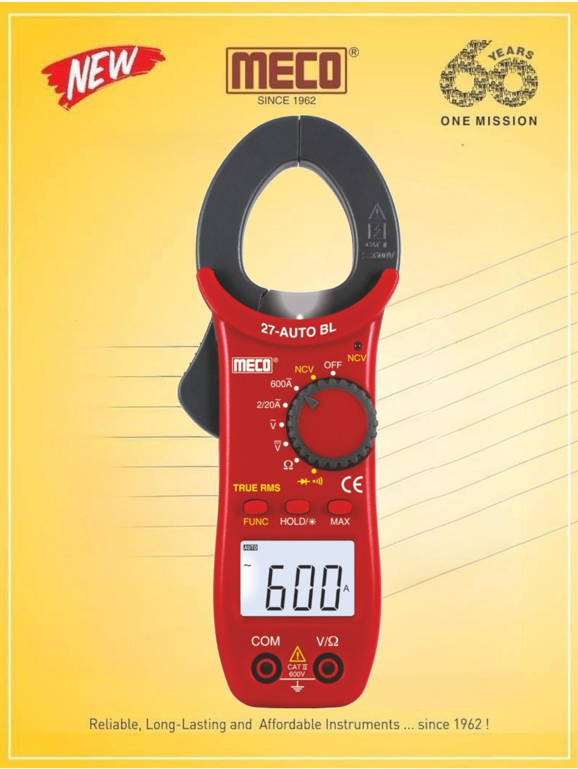 Image of HTY Meco-27 Auto BL digial clampmeter 600A AC With 1 Year warranty Digital Multimeter