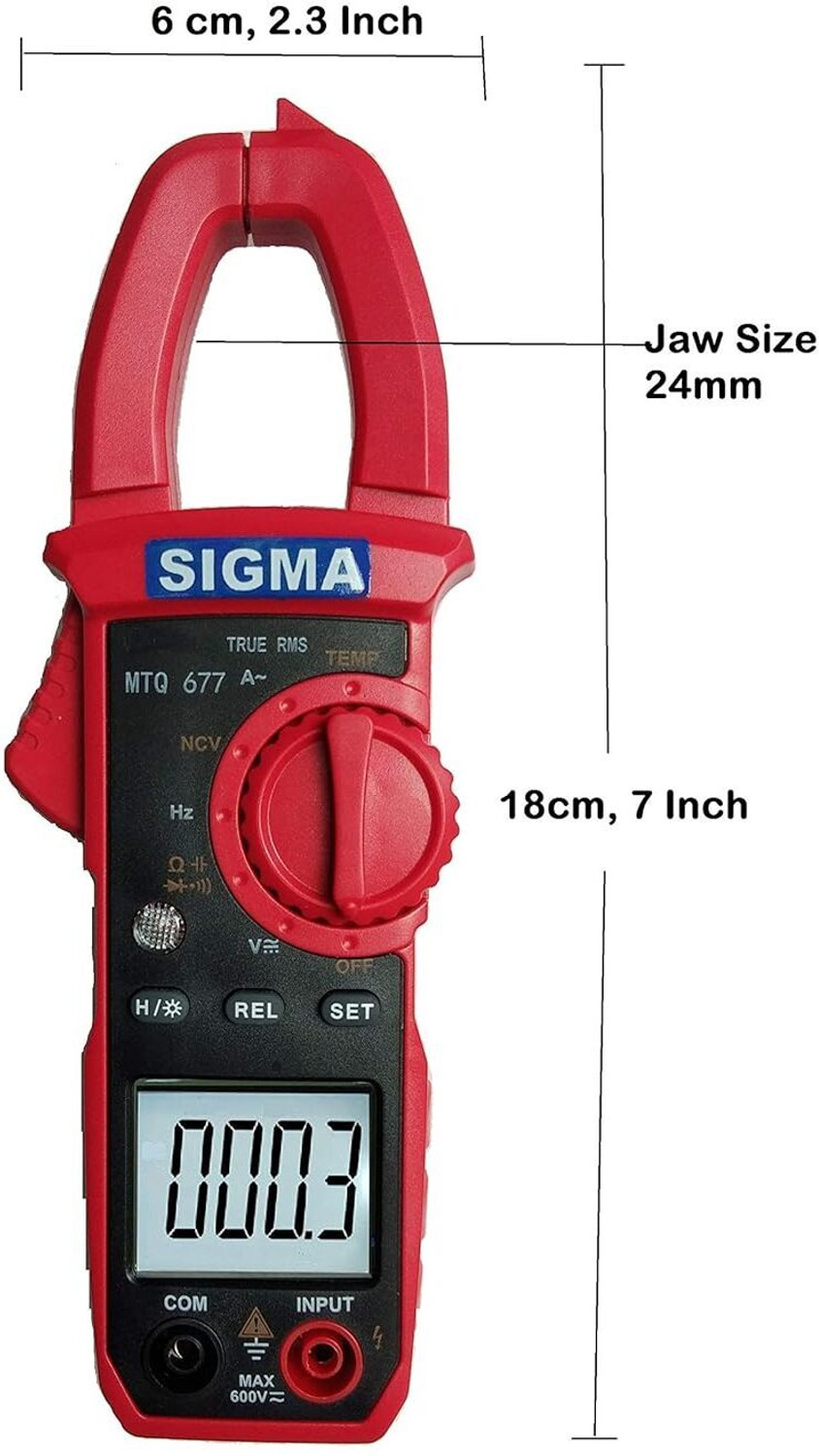Image of SIGMA AC Clamp Meter SG 677 TRMS, Current Upto 400 A AC Digital Multimeter
