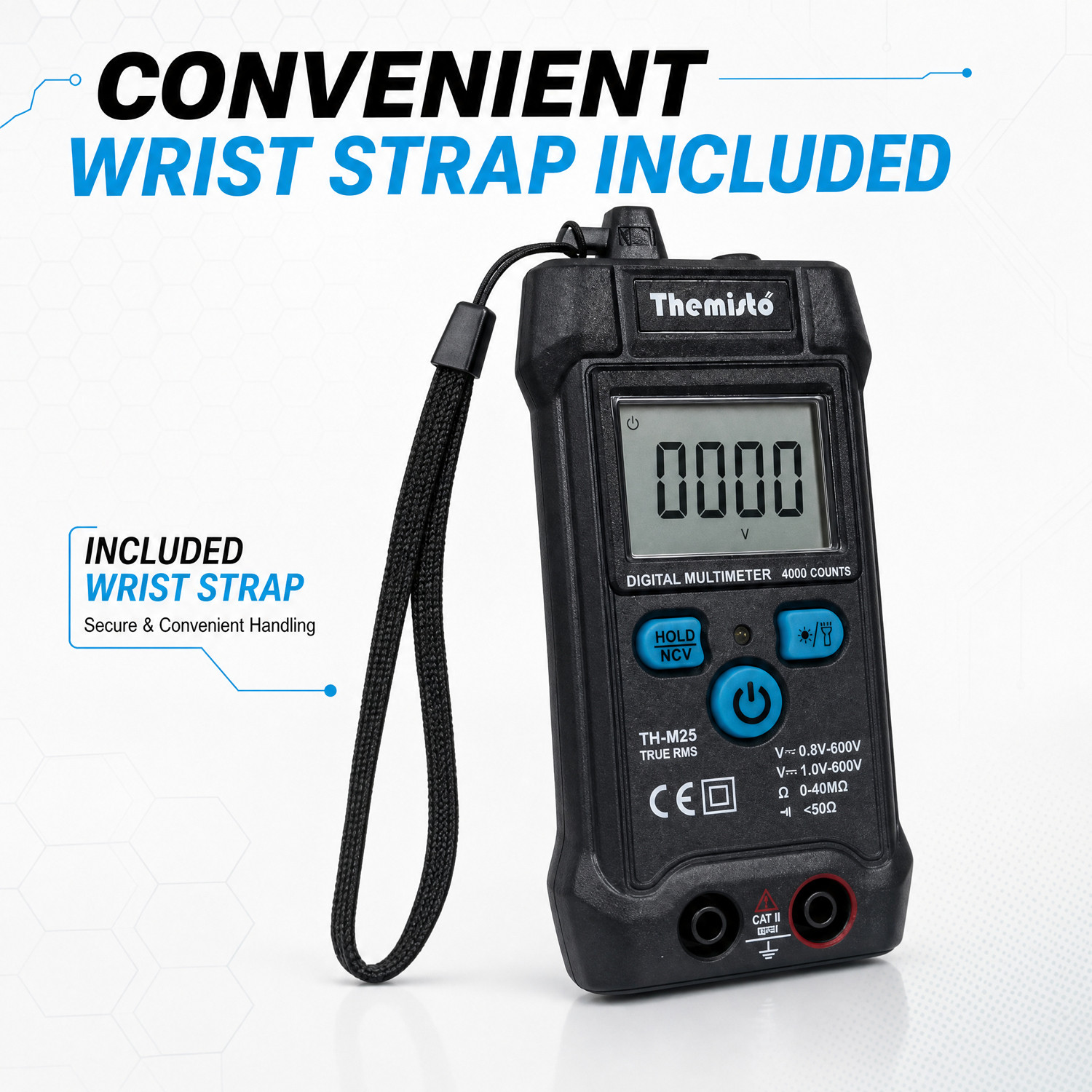 Image of tHemiStO TH-M25 Digital Multimeter (Black 4000 Counts)