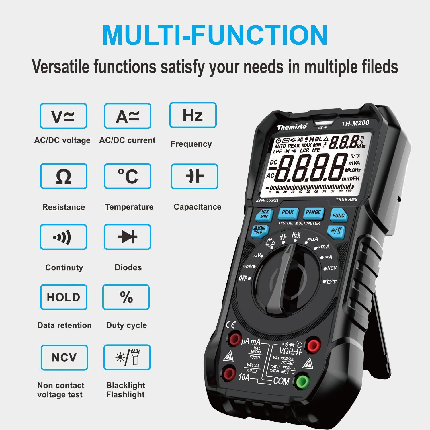 Image of tHemiStO TH-M200 AC /DC Autorange Smart Digital Multimeter