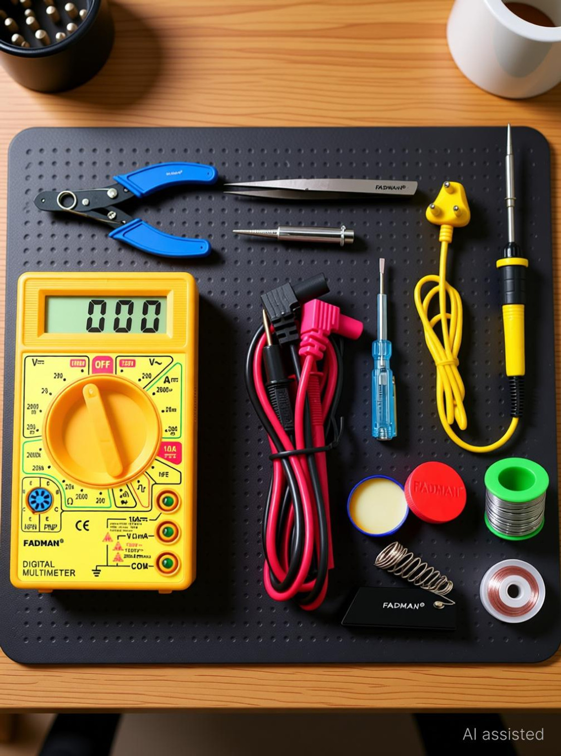 Image of FADMAN MMTSA-2KMOLSQHR High Quality 25W Soldering Iron Equipments Combo Pack With Digital Multimeter